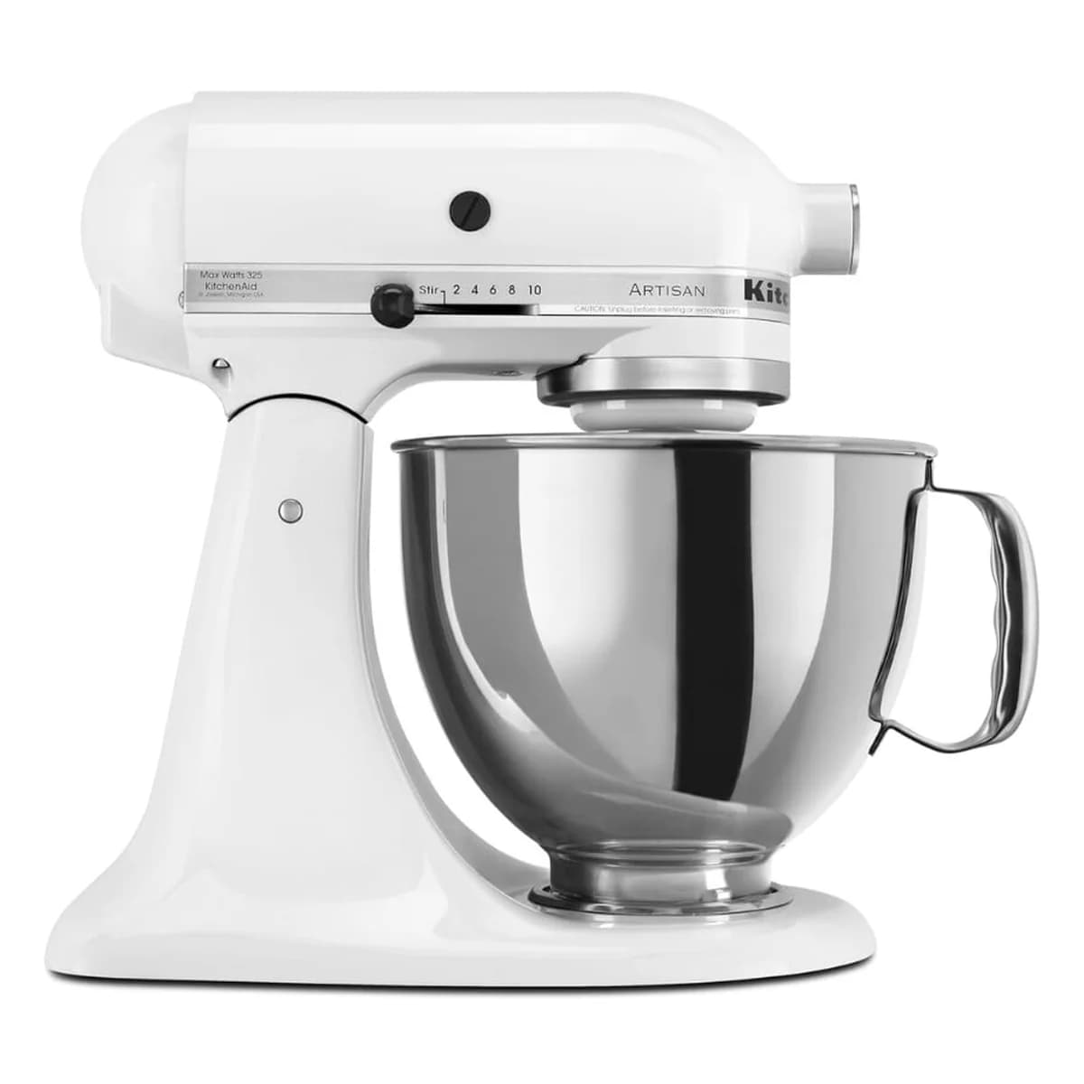 Batidora Planetaria 4,8 L KitchenAid Artisan Blanca, vista frontal