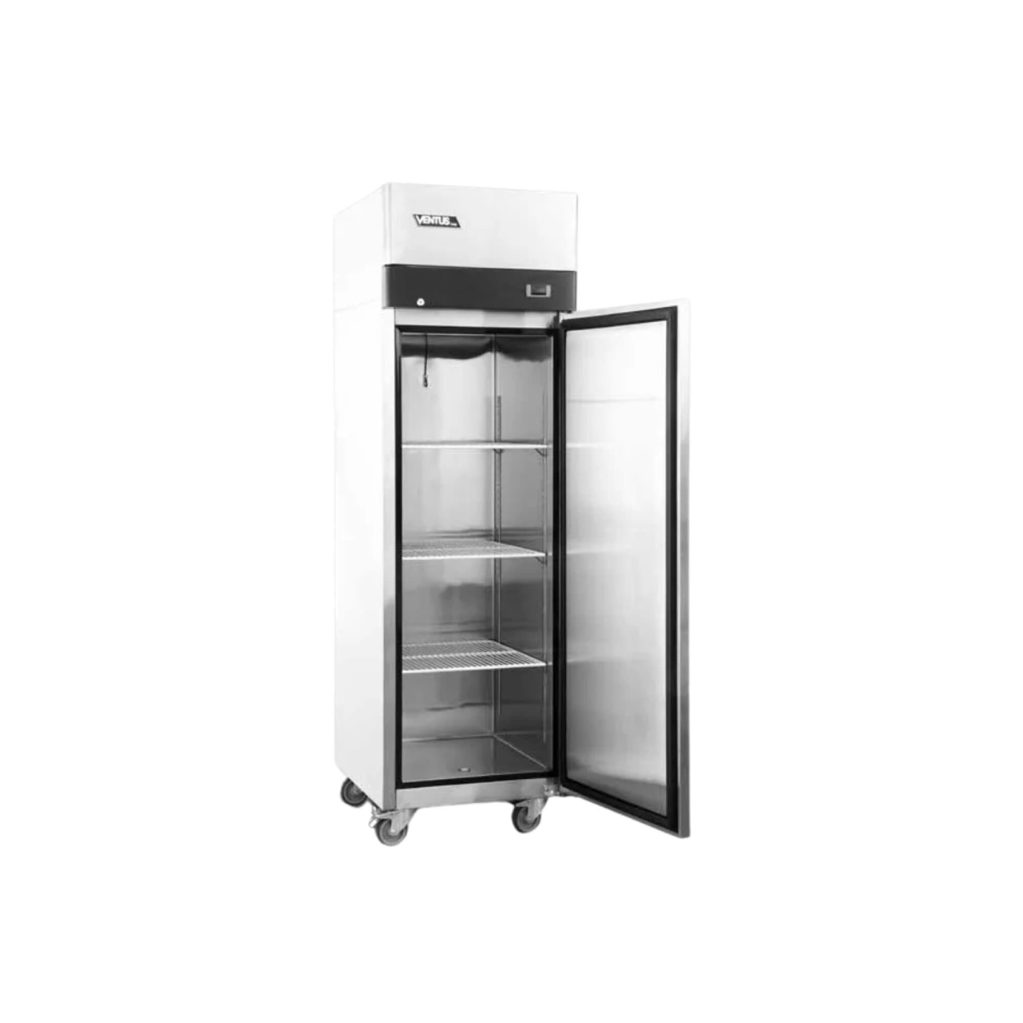 Freezer vertical Ventus VFREEZ-600BEN de acero inoxidable de una puerta