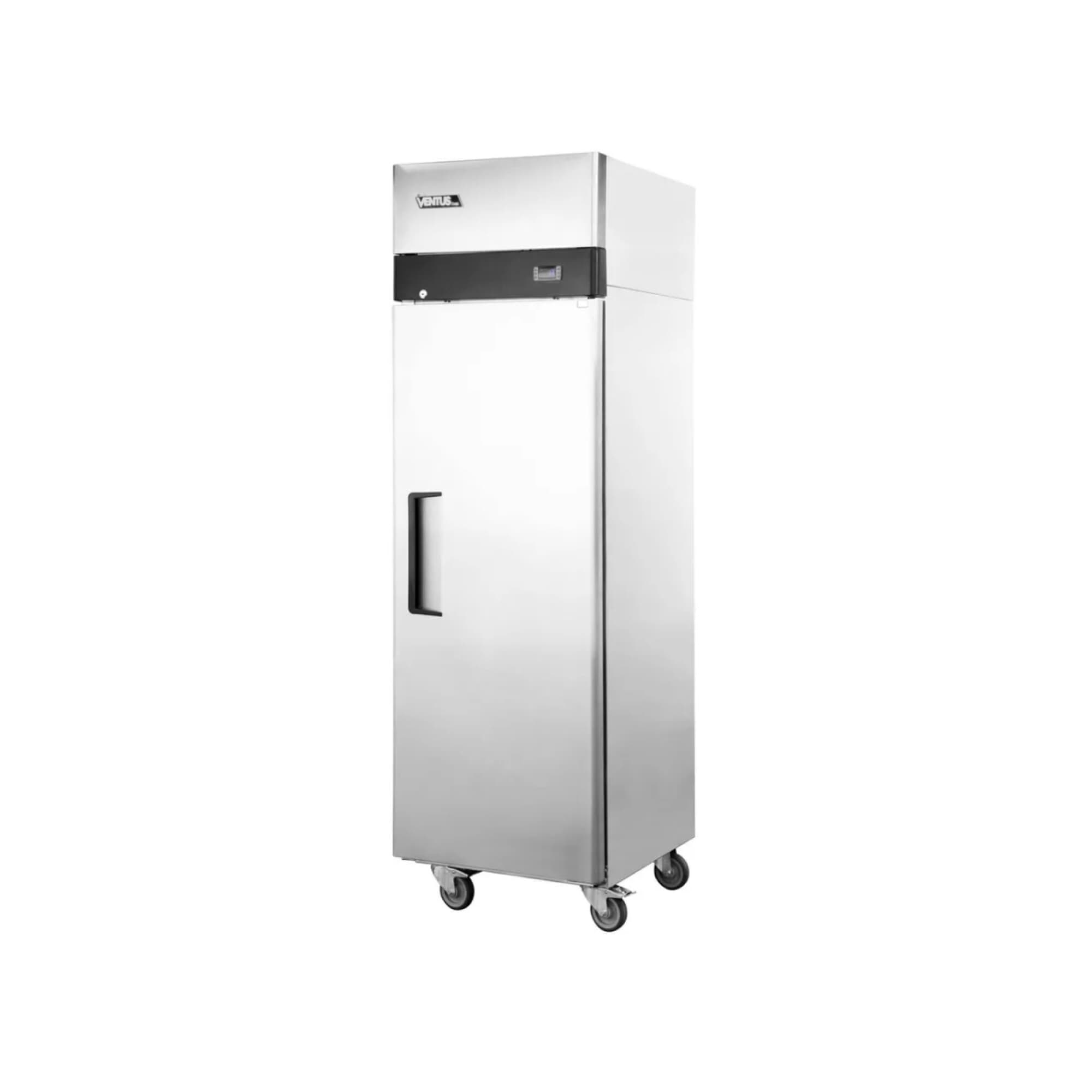 Freezer vertical Ventus VFREEZ-600BEN de acero inoxidable de una puerta