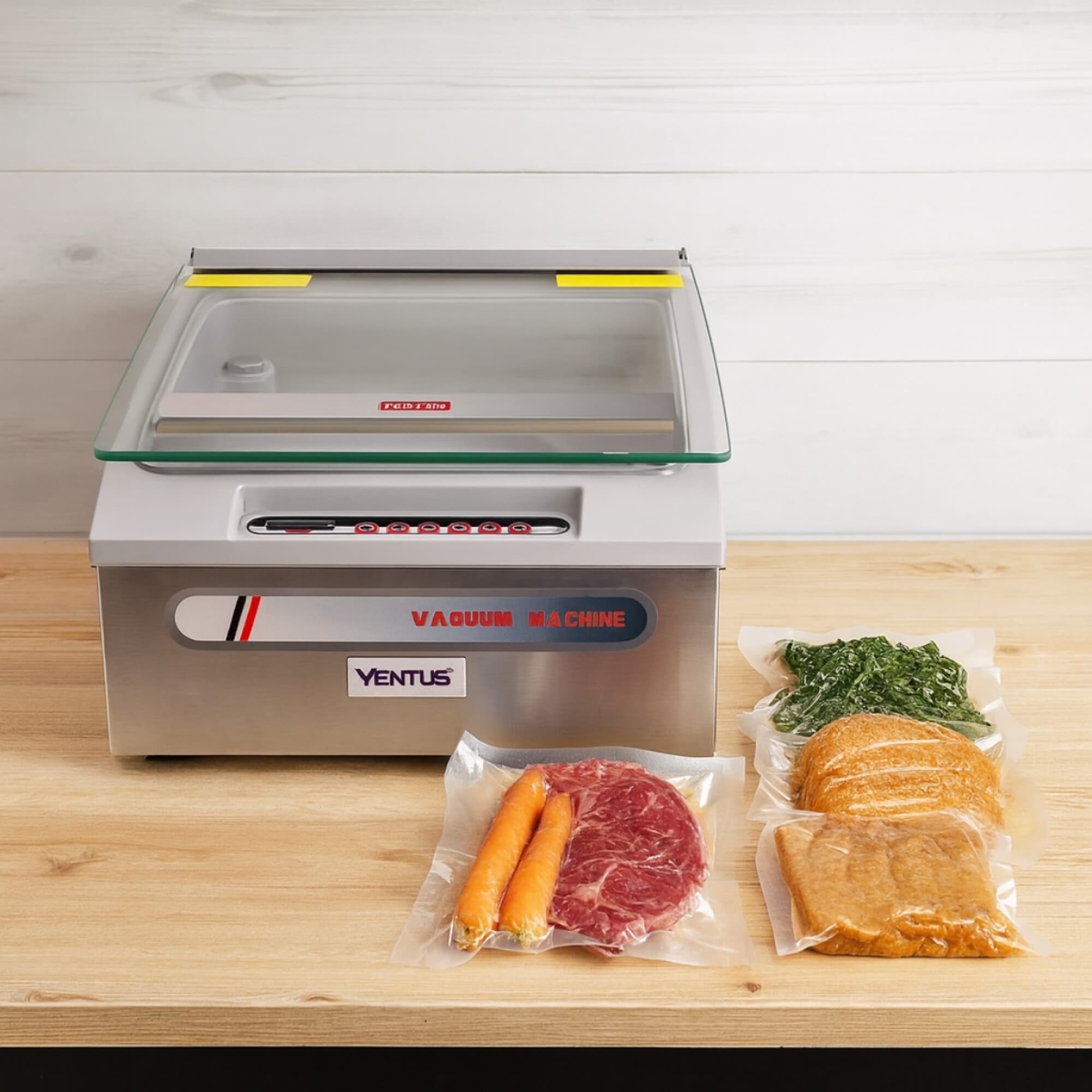Envasadora al vacío de campana Ventus VSV-310 de acero inoxidable con tapa transparente