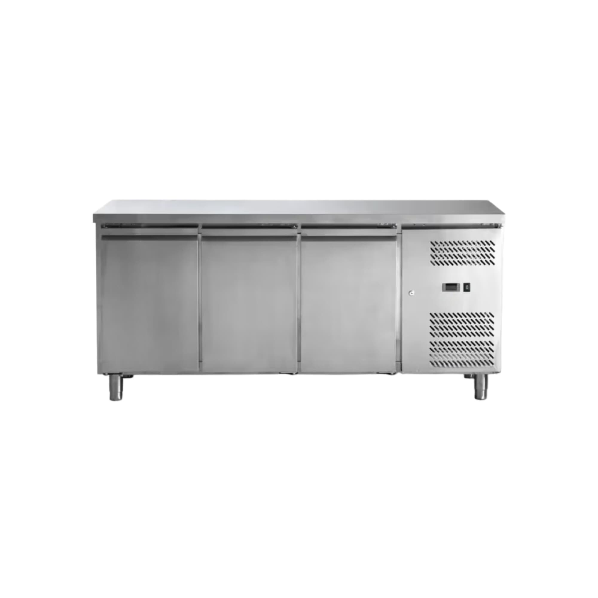 Heladera bajo mesada Xing Xing GX-GN3100TN-HC de acero inoxidable con 3 puertas y sin respaldo