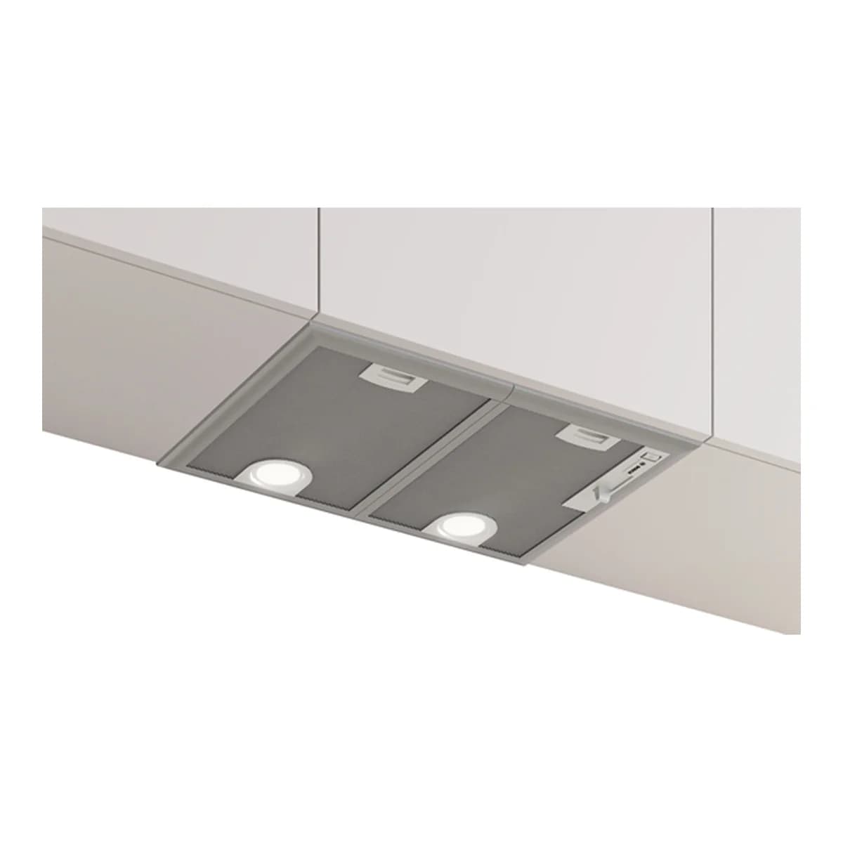 Campana de integración 53 cm plateada Bosch DHL555BM, vista frontal