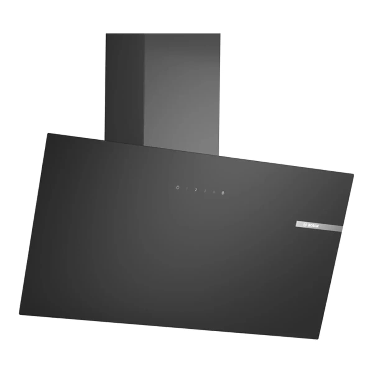 Campana decorativa de pared 80 cm cristal negro Bosch DWK85DK60, vista frontal