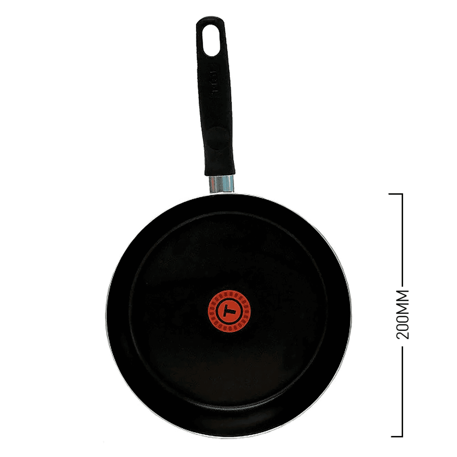Sartén Tefal de 20 cm vista desde arriba con medida