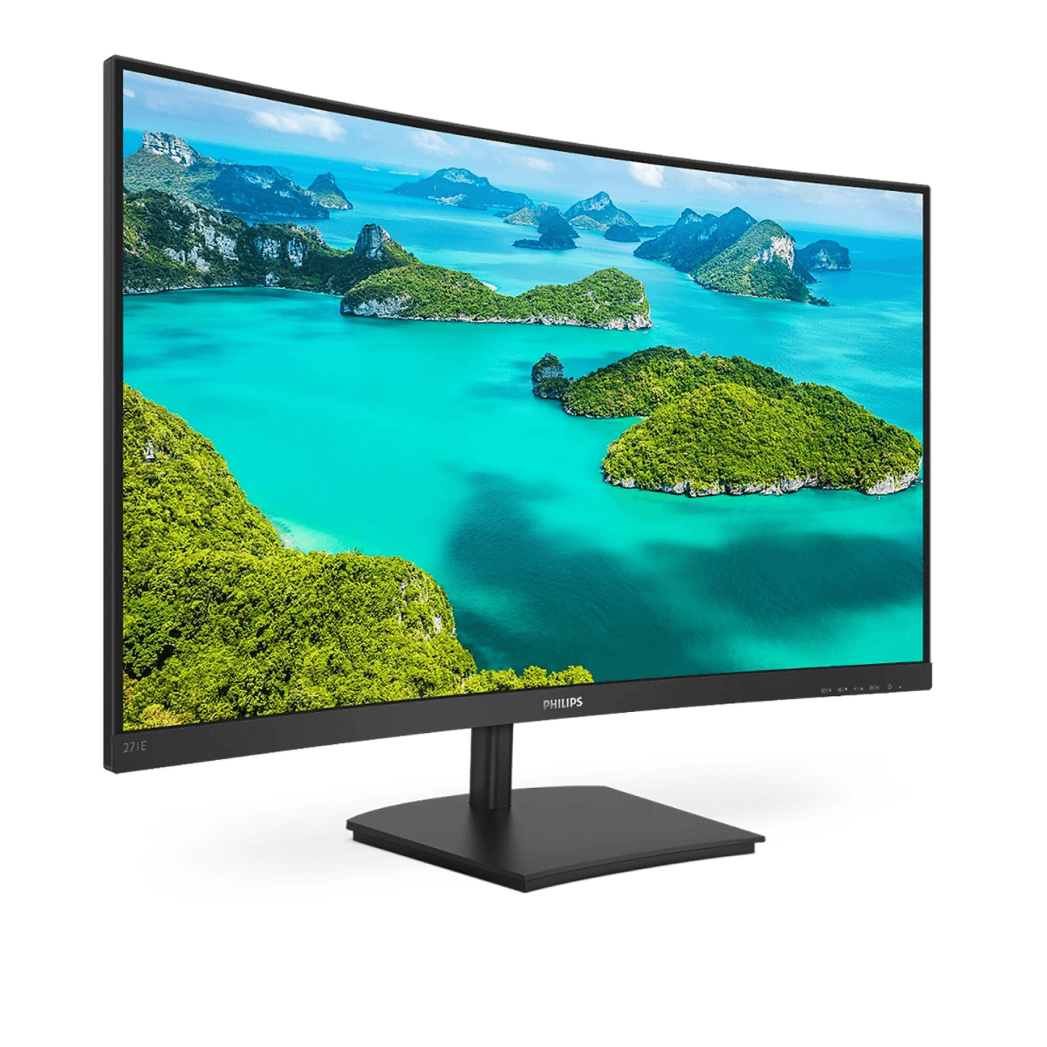 Monitor curvo Philips 271E1SCA55 en perspectiva