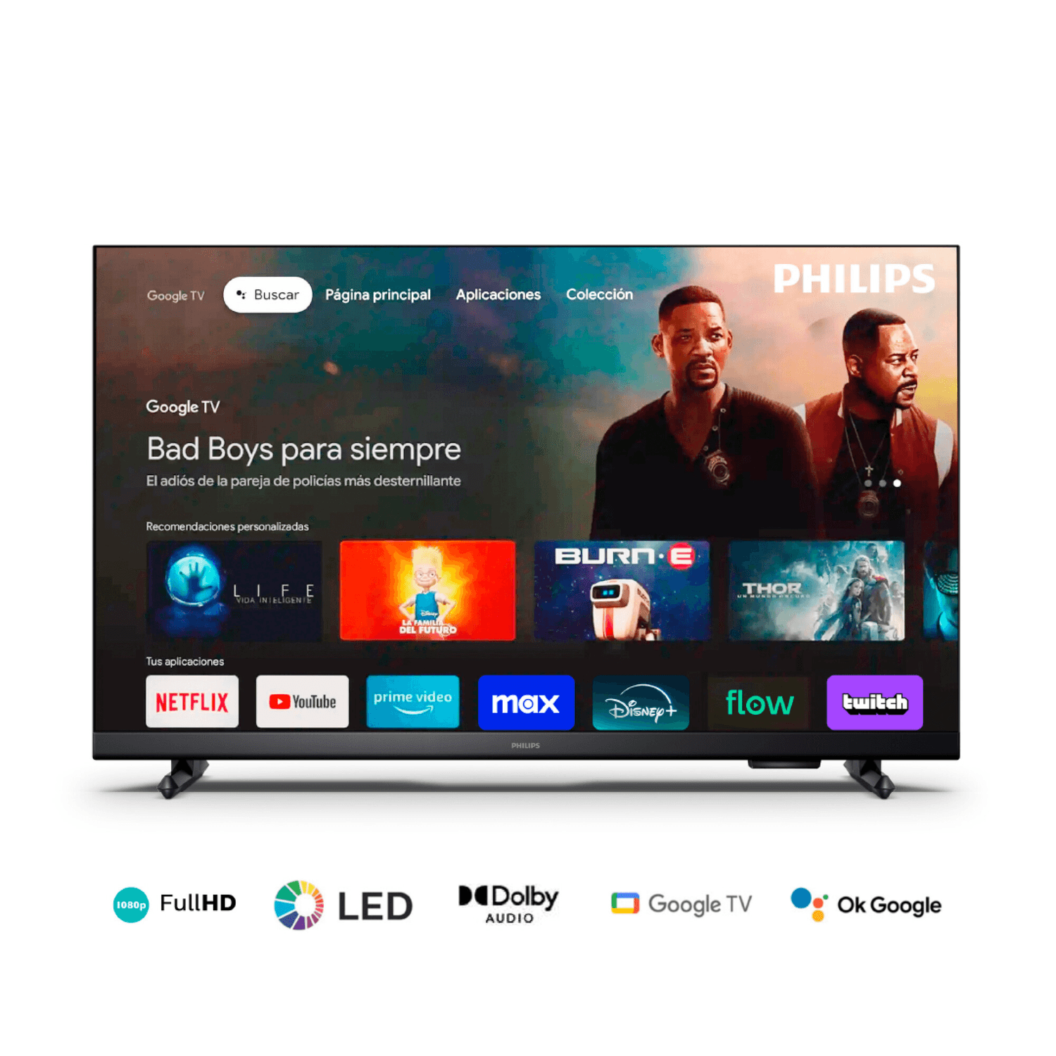 Philips 43PFD691877 con la pantalla de inicio de Google TV