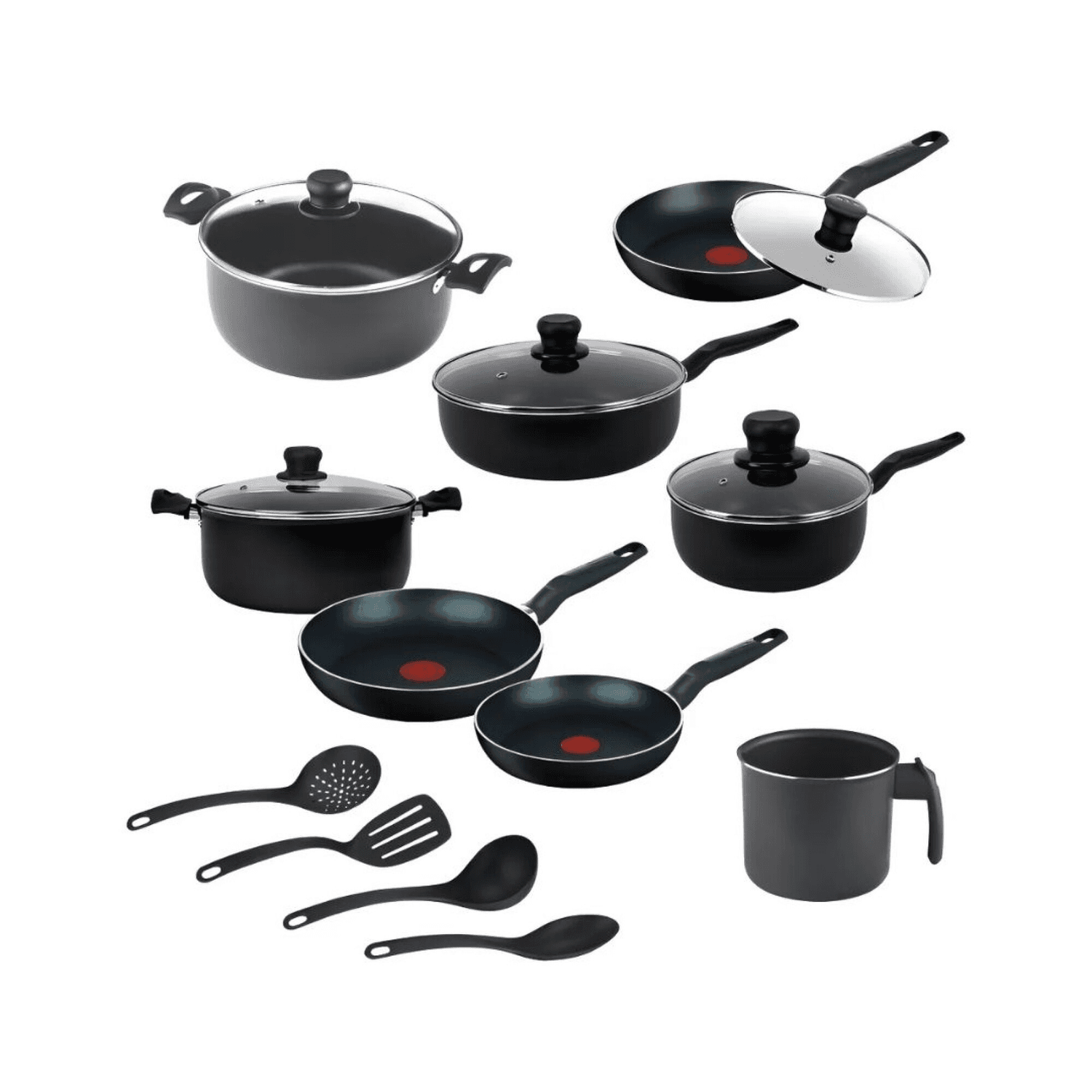Batería de cocina Tefal 5819100 de 15 piezas con ollas, sartenes, jarro y utensilios
