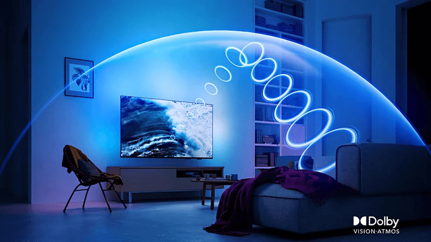 Philips 65OLED77977 en una sala con Dolby Atmos