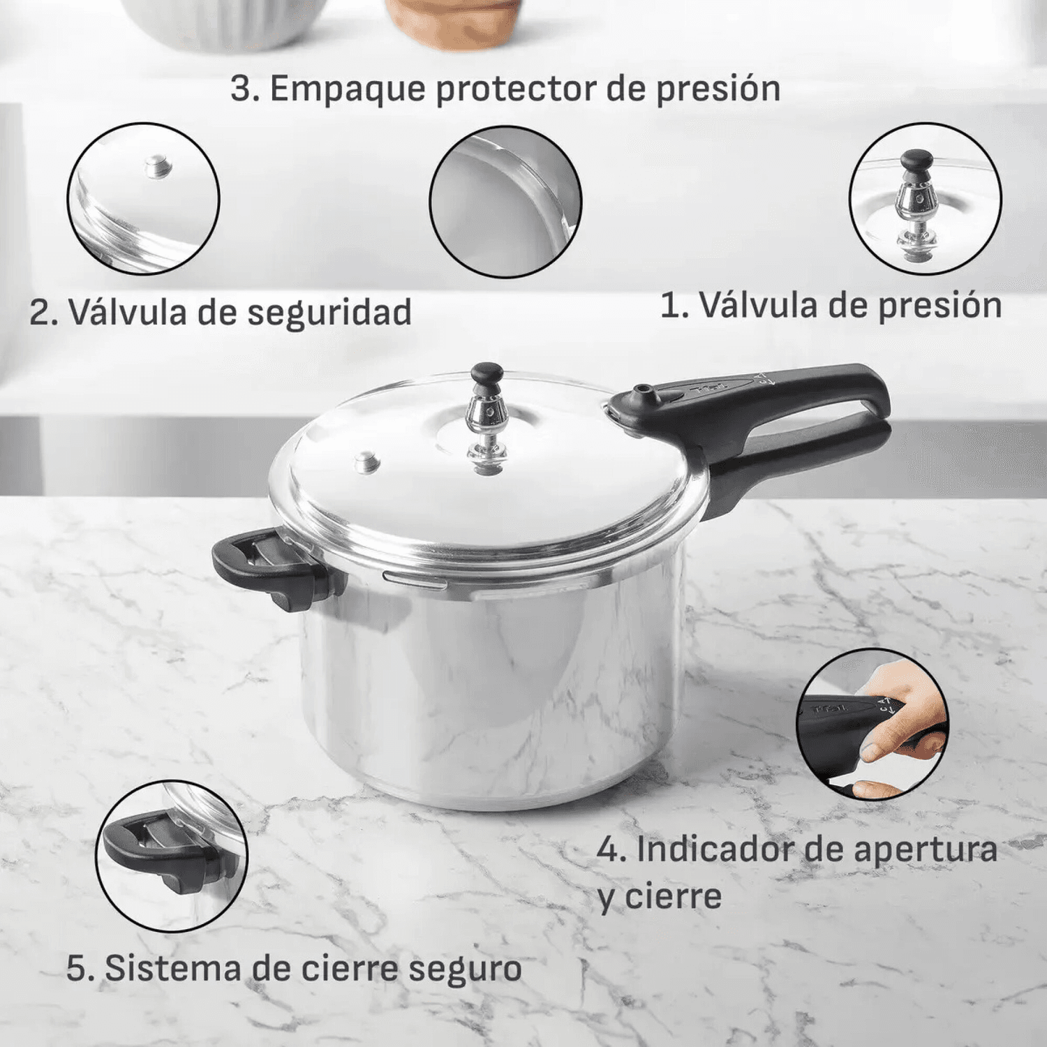 Sistemas de seguridad de la olla a presión Tefal 92180PC