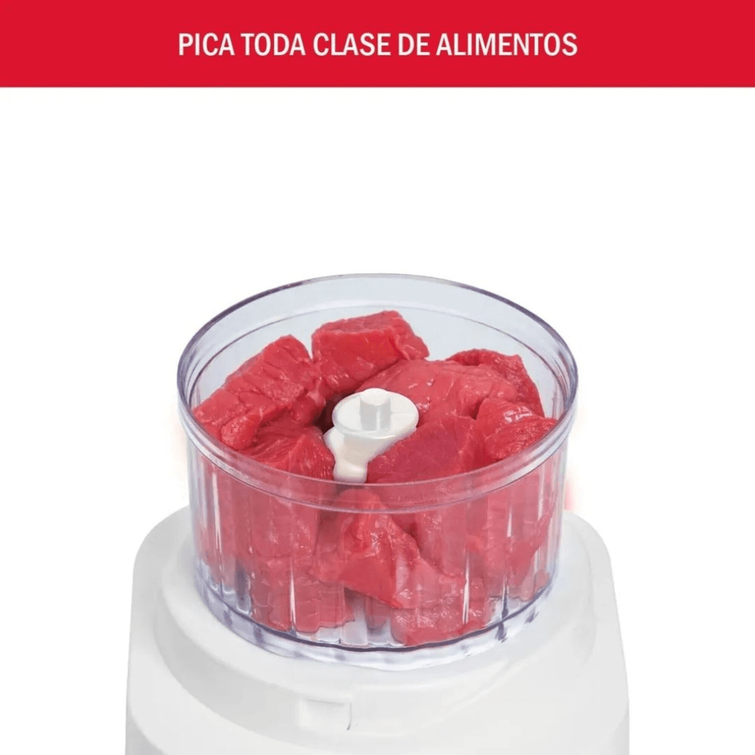 Bowl de la picadora Moulinex AD6011CL con carne en trozos