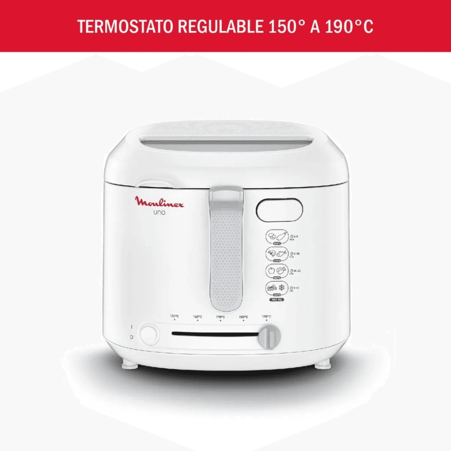 Freidora Moulinex Uno M AF203158 vista frontal con sus controles