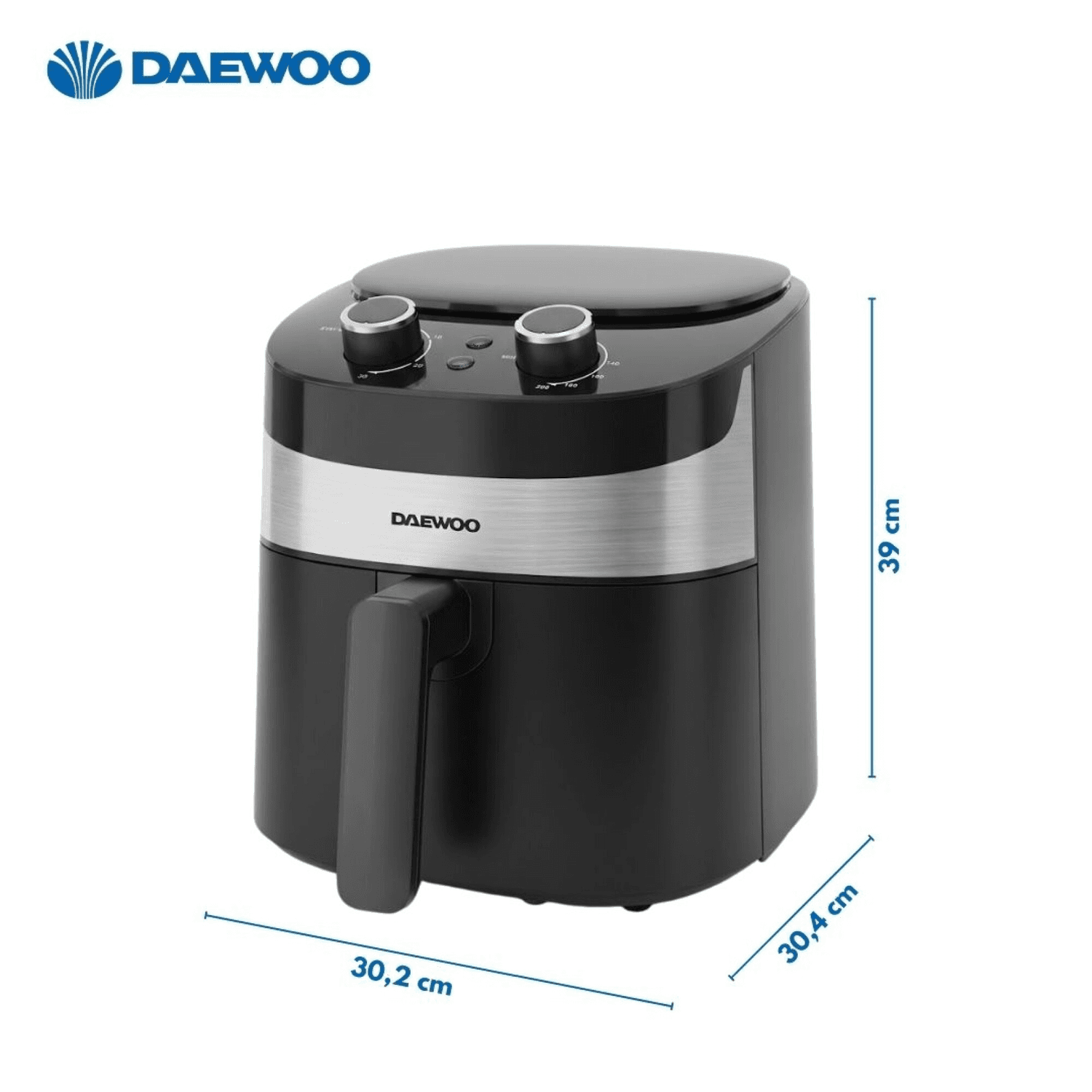Freidora de aire Daewoo AF7145B con sus medidas