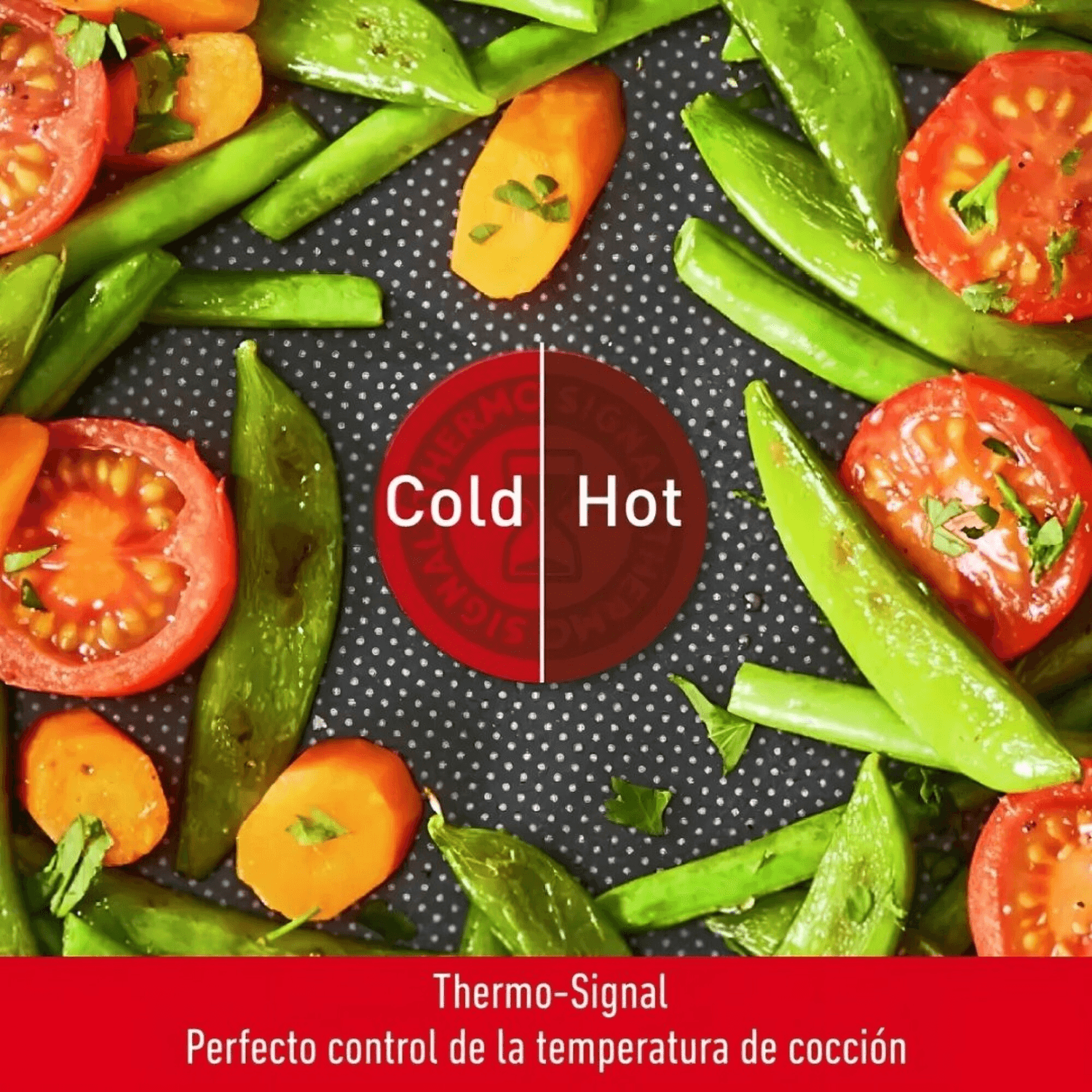 Indicador de temperatura Thermo-Signal de Tefal con verduras