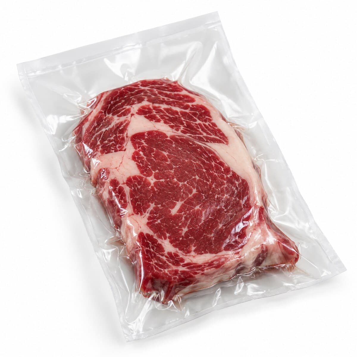Corte de carne envasado al vacío en bolsa lisa