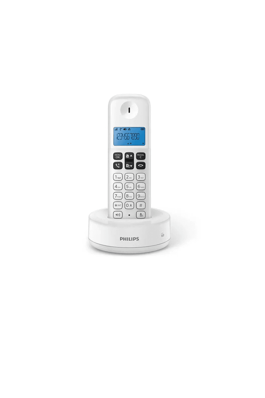 Teléfono inalámbrico Philips D1311W77 blanco con su base