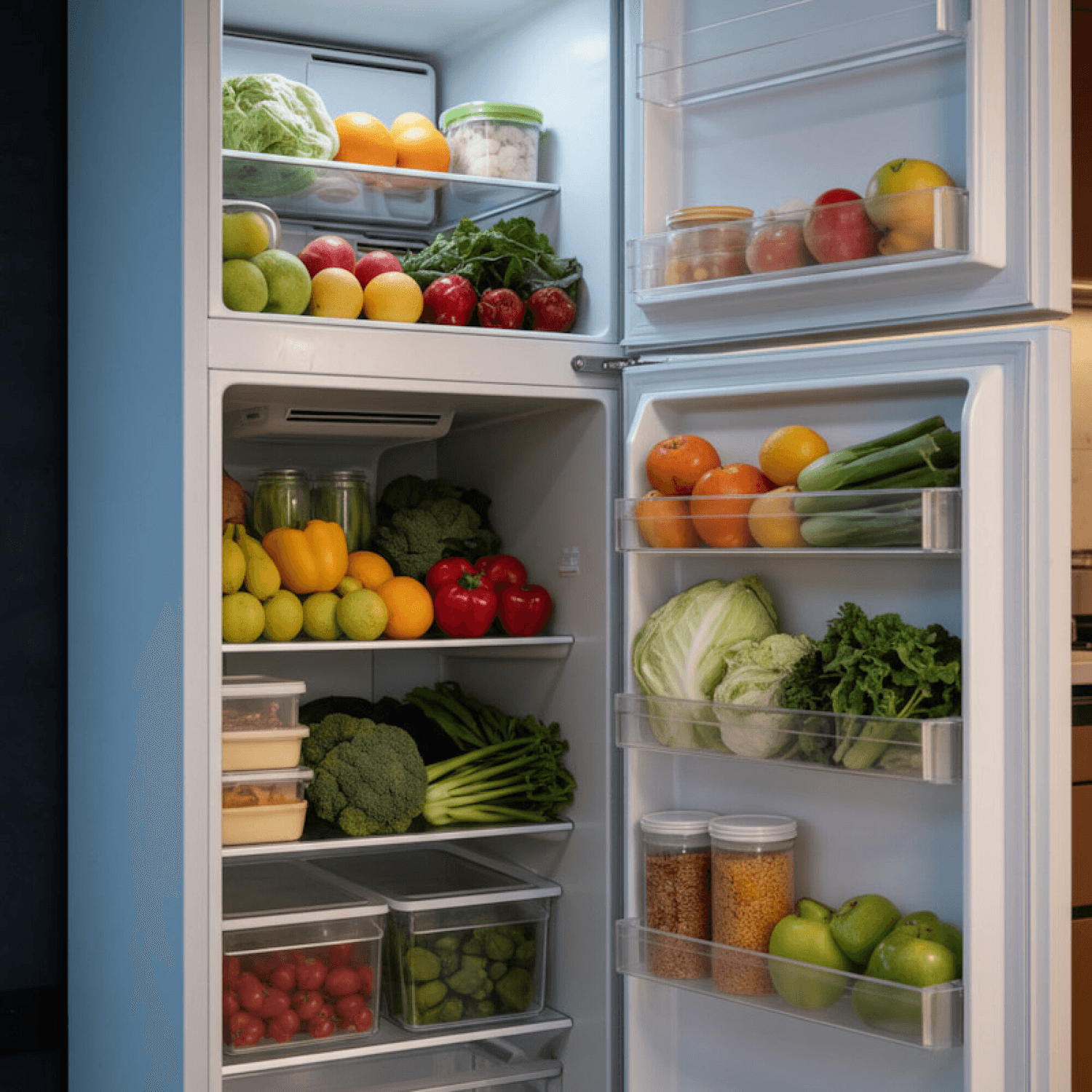 Interior de la heladera Daewoo DART270NW con freezer y refrigerador