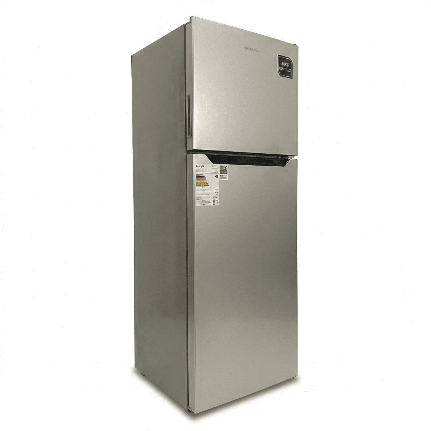 Heladera Daewoo DART338NS silver inverter No Frost con freezer superior