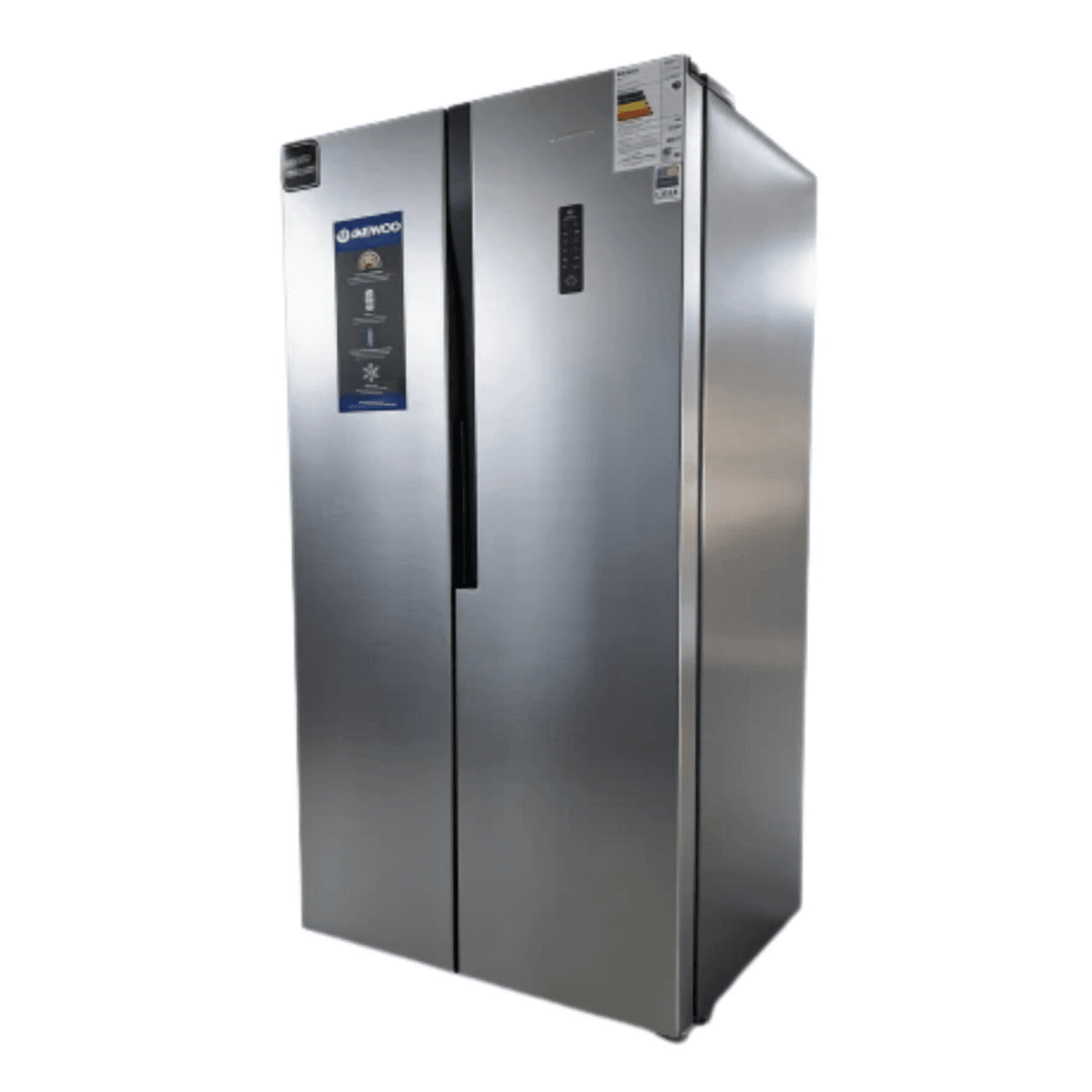 Heladera side by side Daewoo DART450ISS gris inverter No Frost, vista en tres cuartos