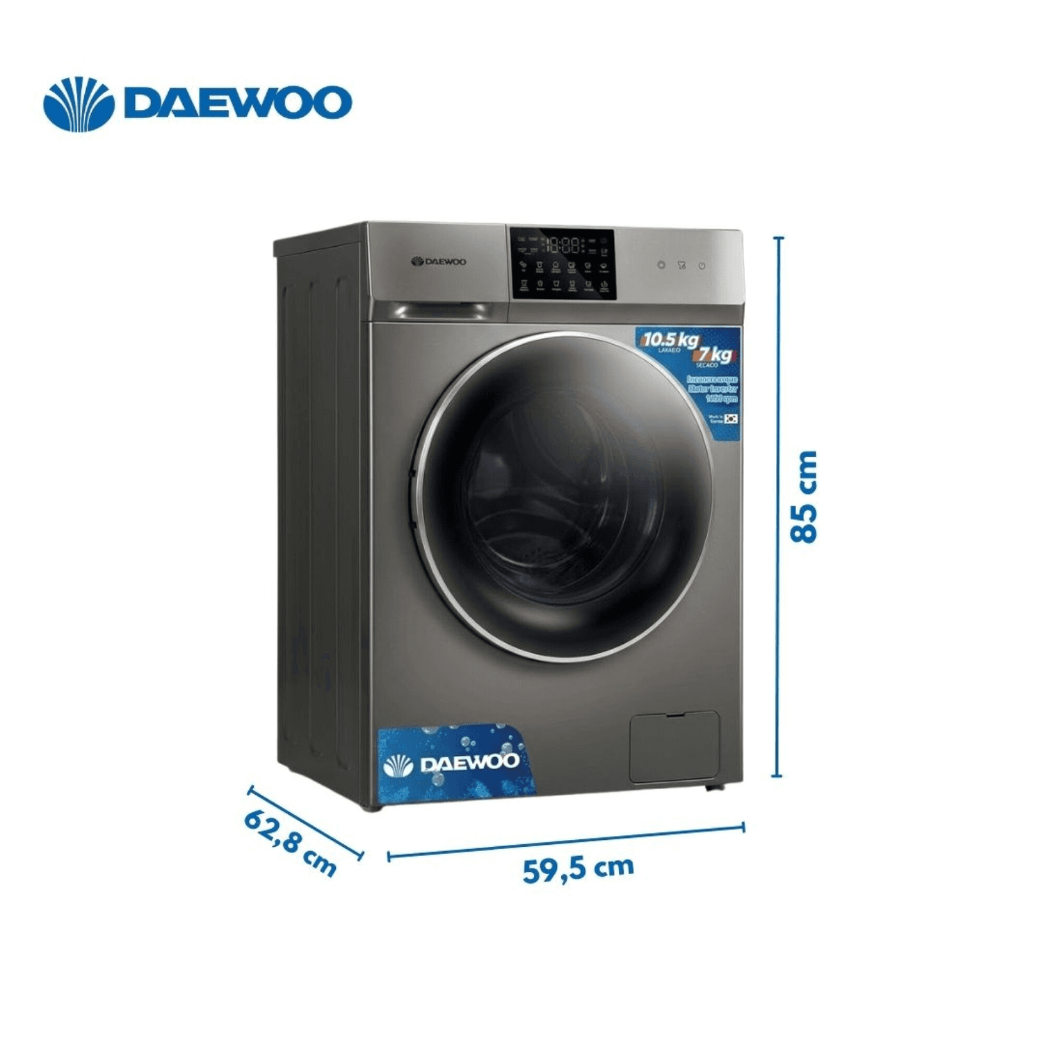 Medidas del lavasecarropas Daewoo DAWDF107TIS