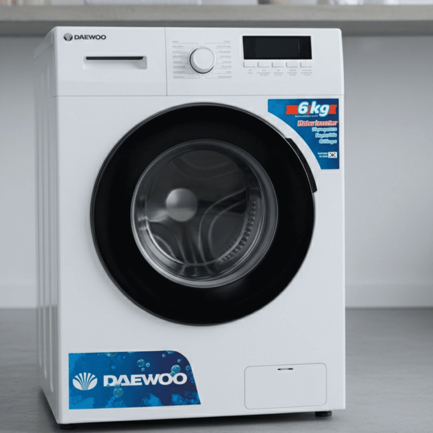 Lavarropas Daewoo DAWMF6TIW de 6 kg en un ambiente