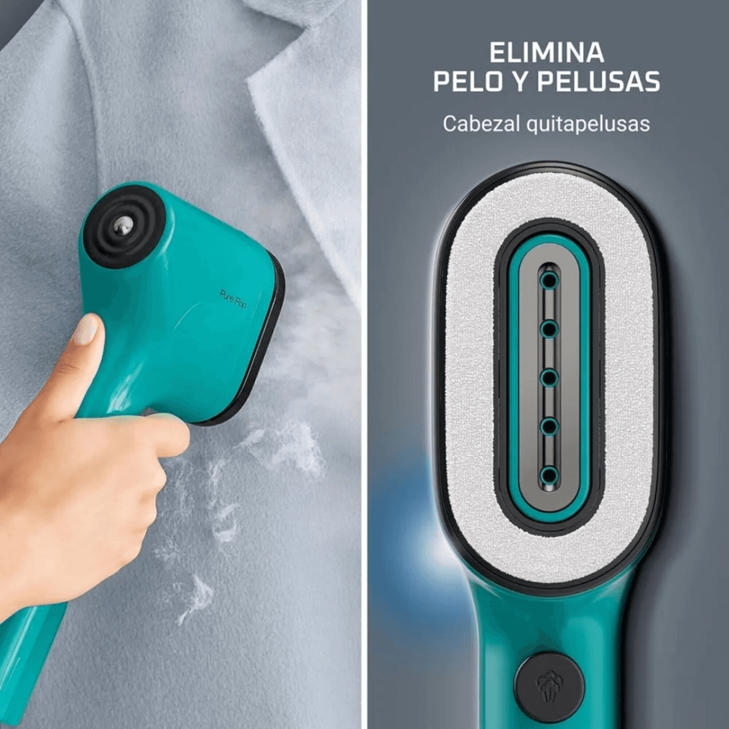 Lado quitapelusas del vaporizador Rowenta Pure Pop DR2024D1