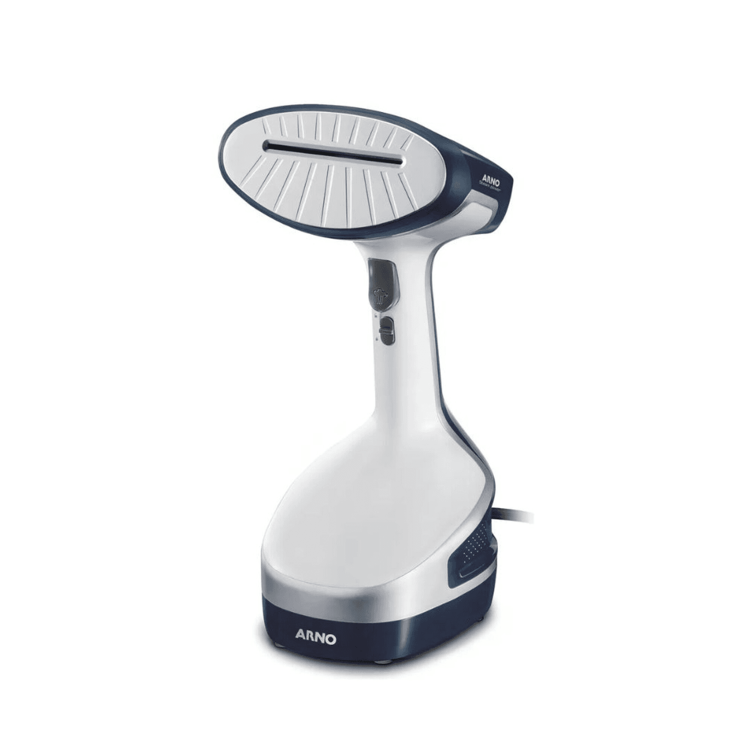 Vaporizador de ropa vertical Arno DT8140B2 sobre fondo blanco