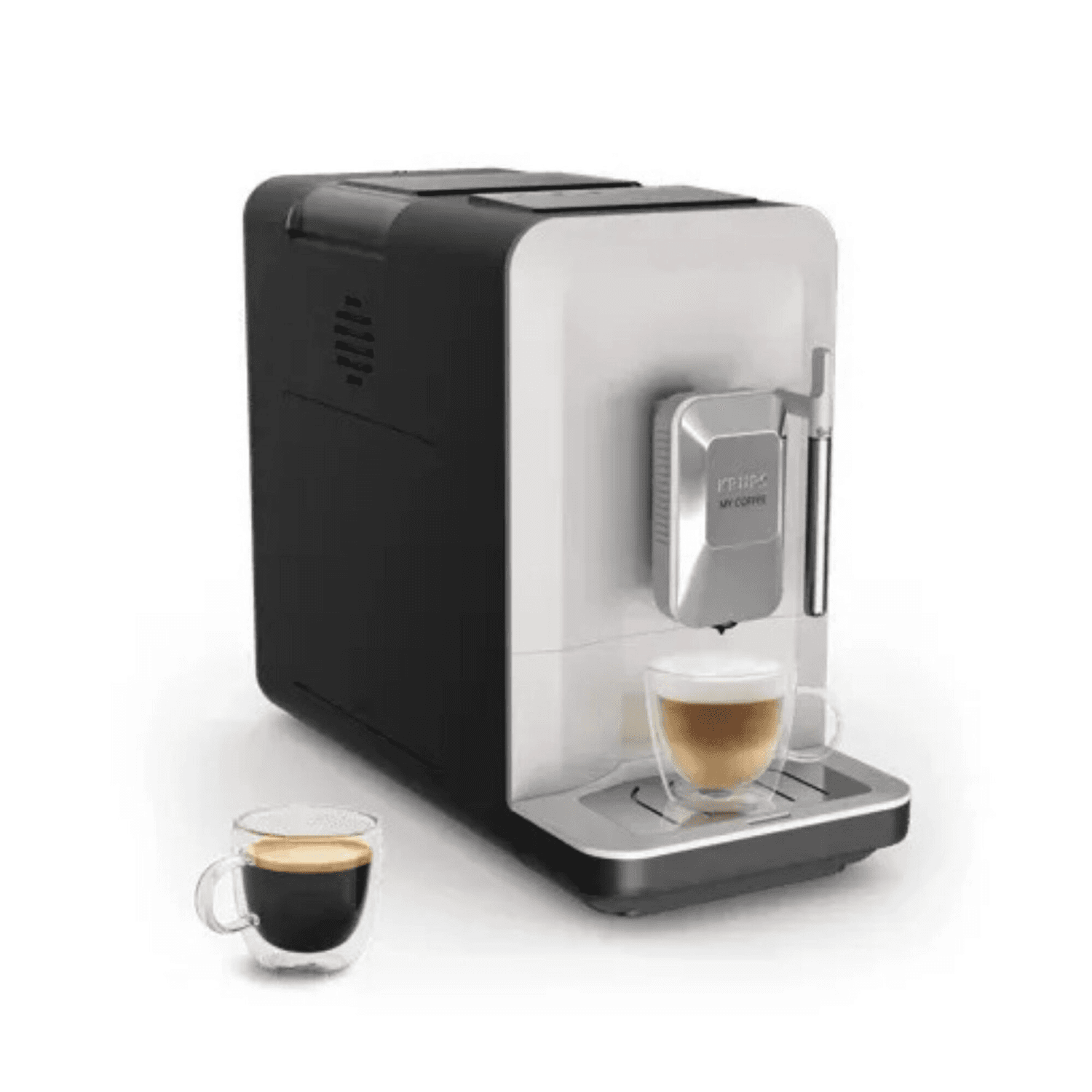 Cafetera superautomática Krups My Coffee Steam EA201BE0 con taza de café
