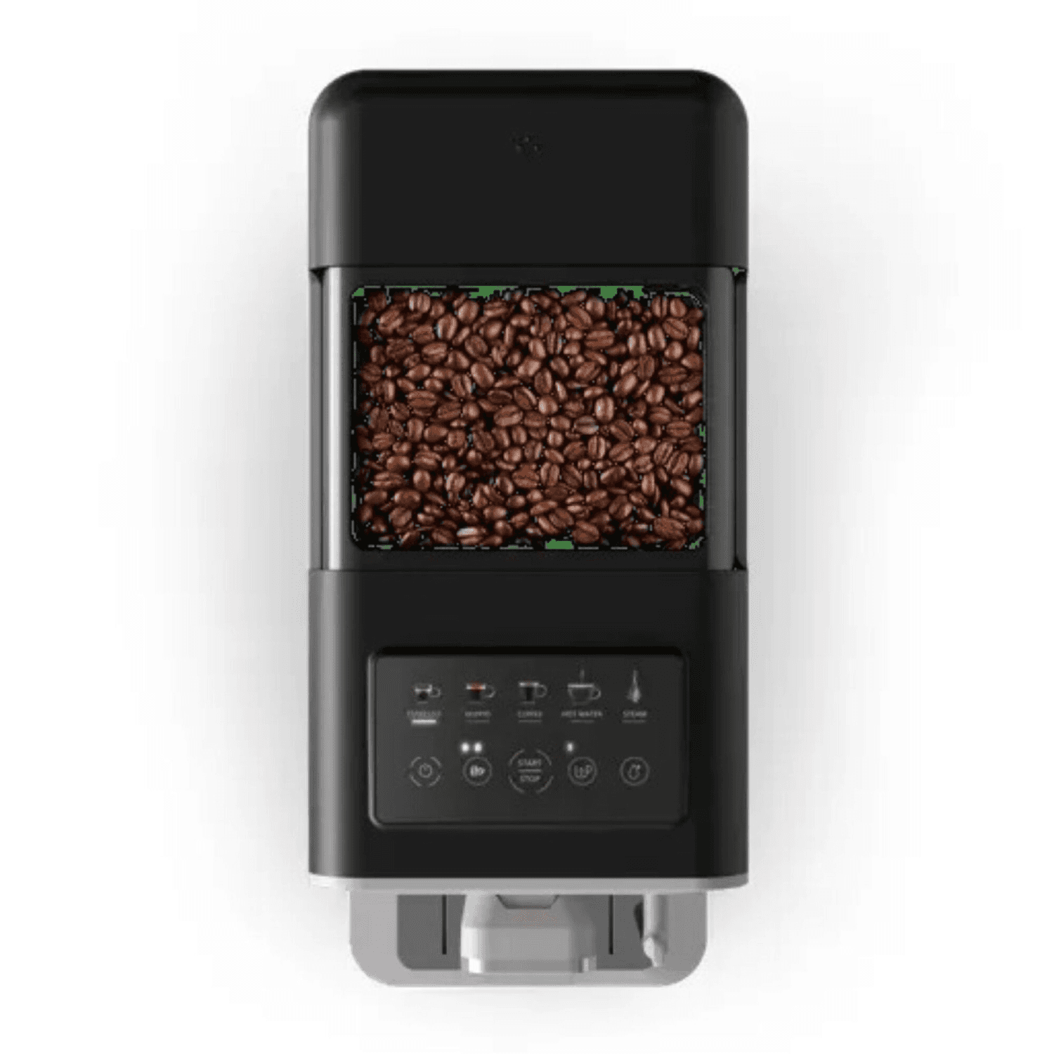 Depósito de granos de la cafetera Krups EA201BE0 visto desde arriba