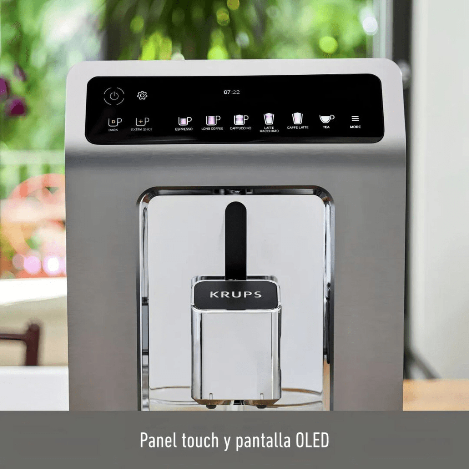 Panel táctil y pantalla de la cafetera Krups EA894T10