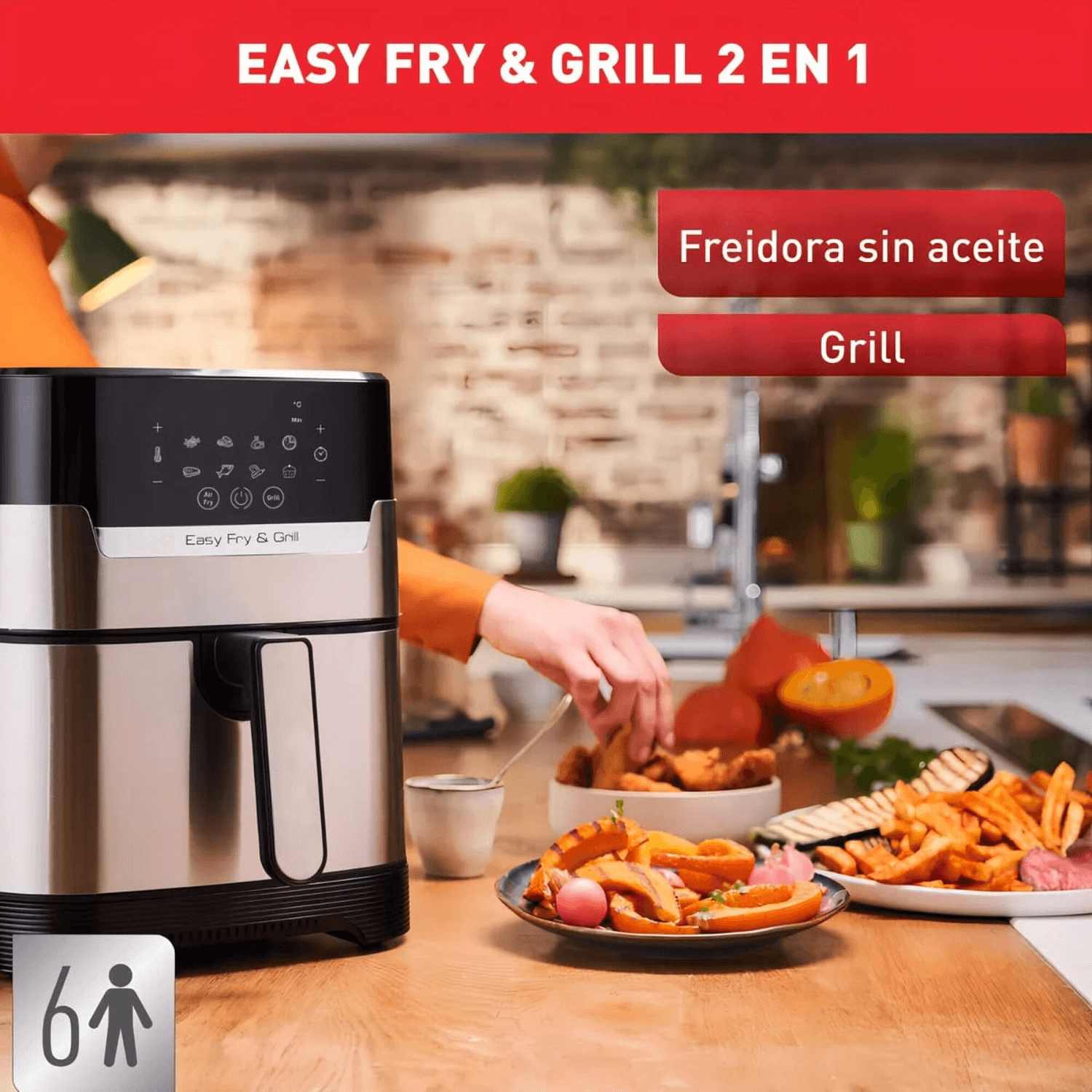 Freidora de aire Moulinex EZ505D10 en la cocina