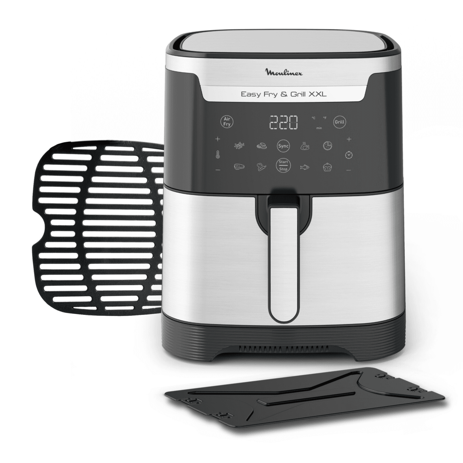 Freidora de aire Moulinex Easy Fry & Grill XXL EZ801D10 con parrilla y bandeja del divisor