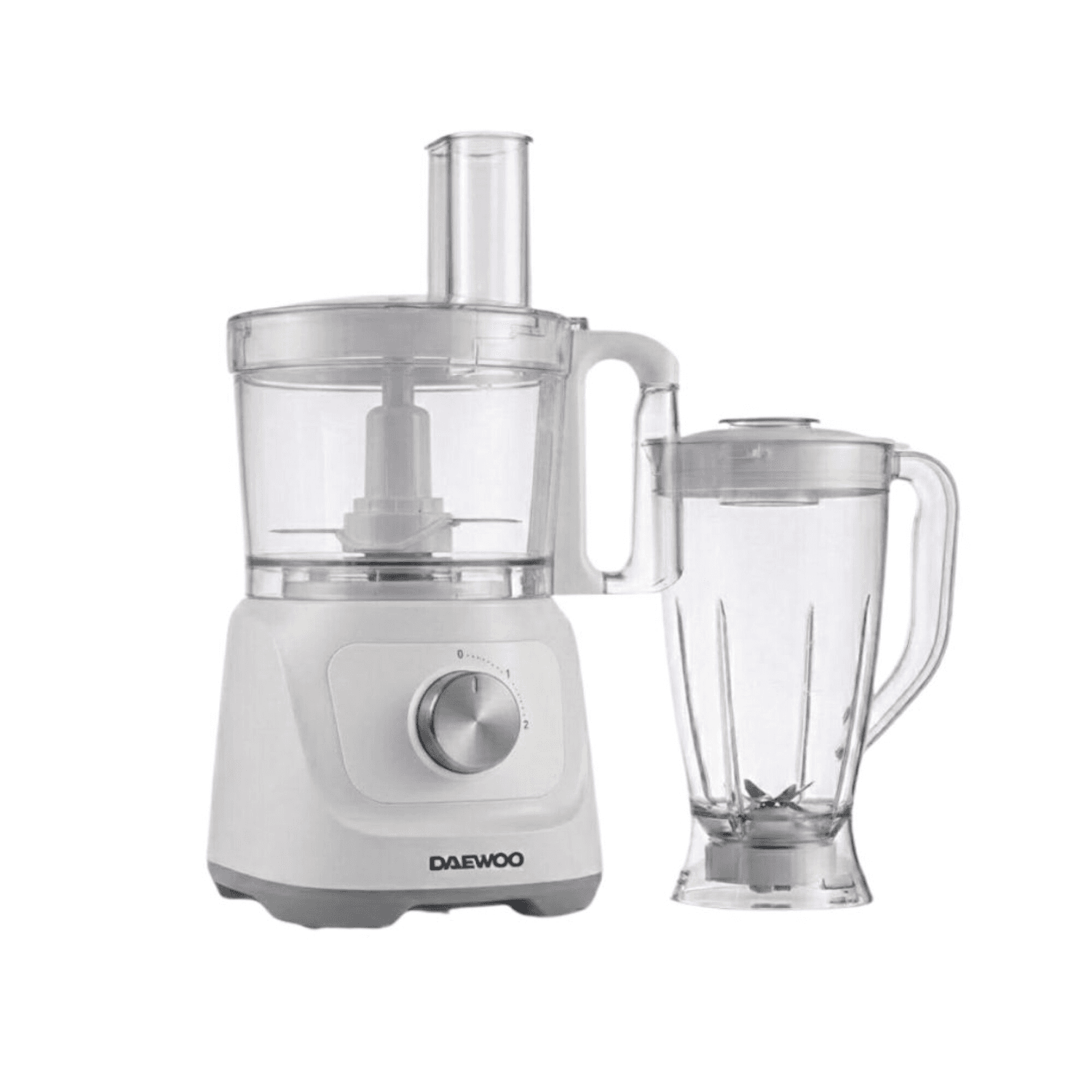 Multiprocesadora Daewoo FP7522 blanca con vaso procesador y jarra licuadora