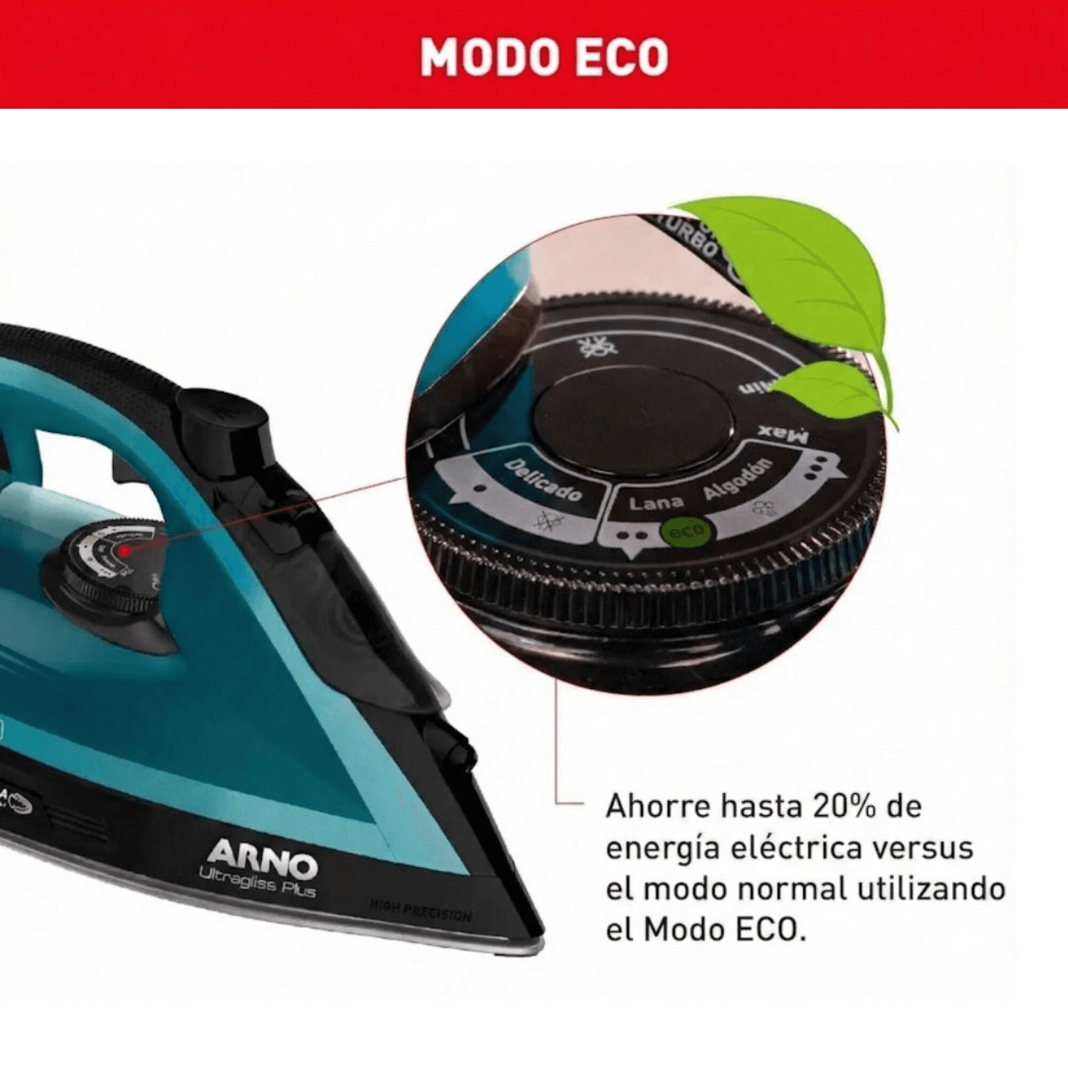 Selector del modo ECO de la plancha Arno FV5801B2