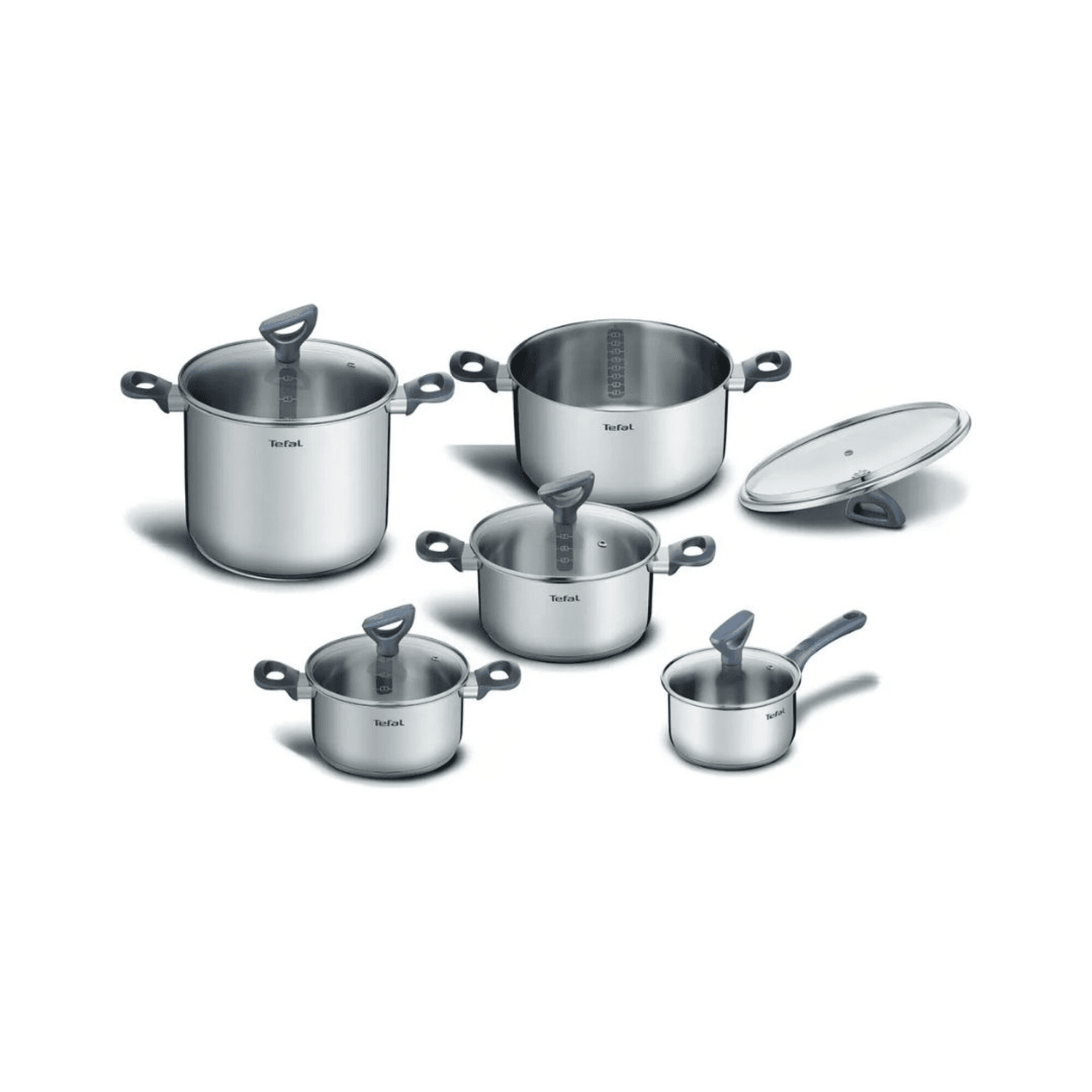 Batería de cocina Tefal Daily Cook G712SA55 de acero inoxidable, 10 piezas