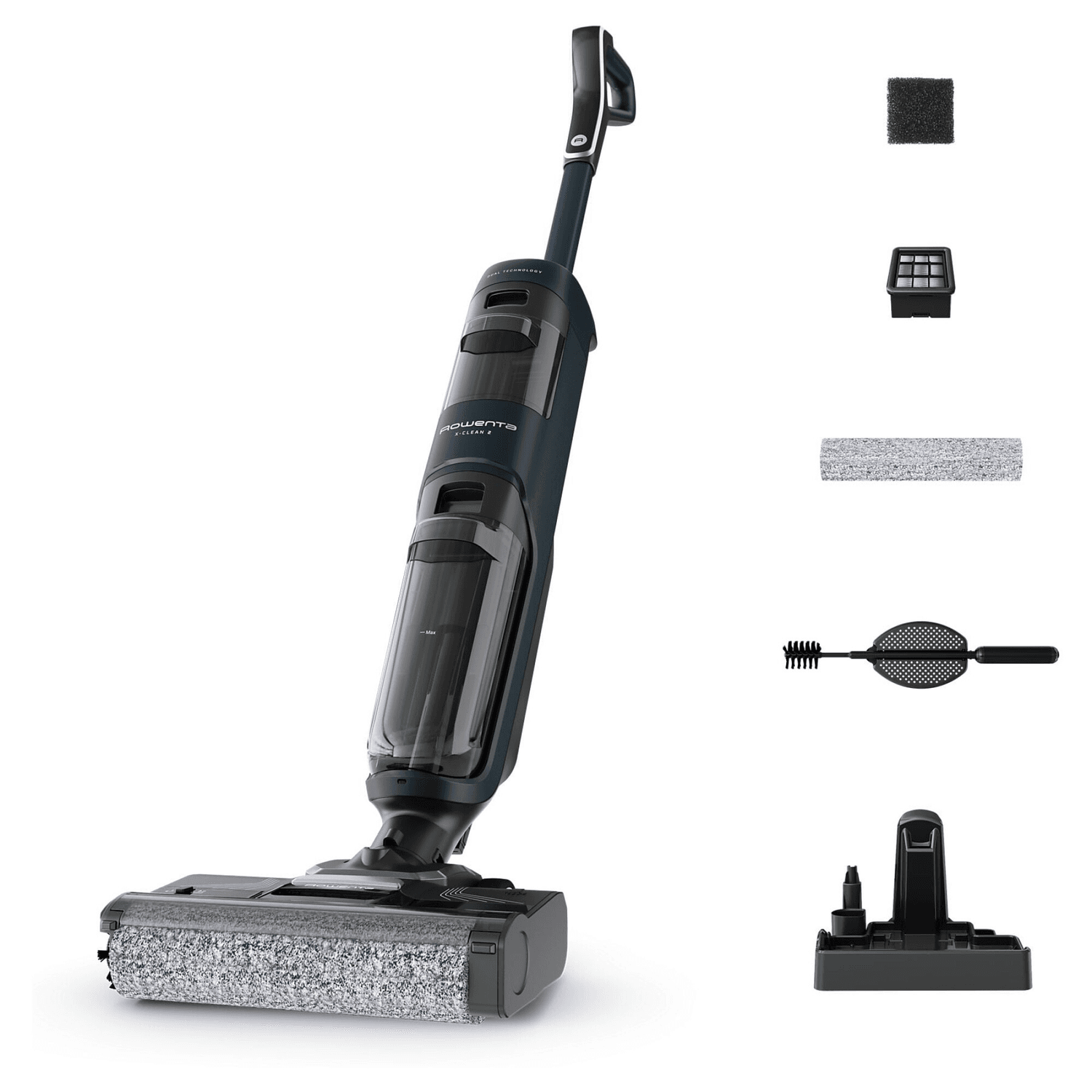 Aspiradora y trapeadora inalámbrica Rowenta X-Clean 2 GZ2251E0 con sus accesorios y base