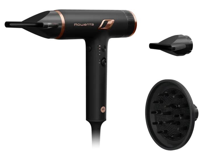 Secador de pelo Rowenta HY8310F0 negro con concentrador y difusor de volumen