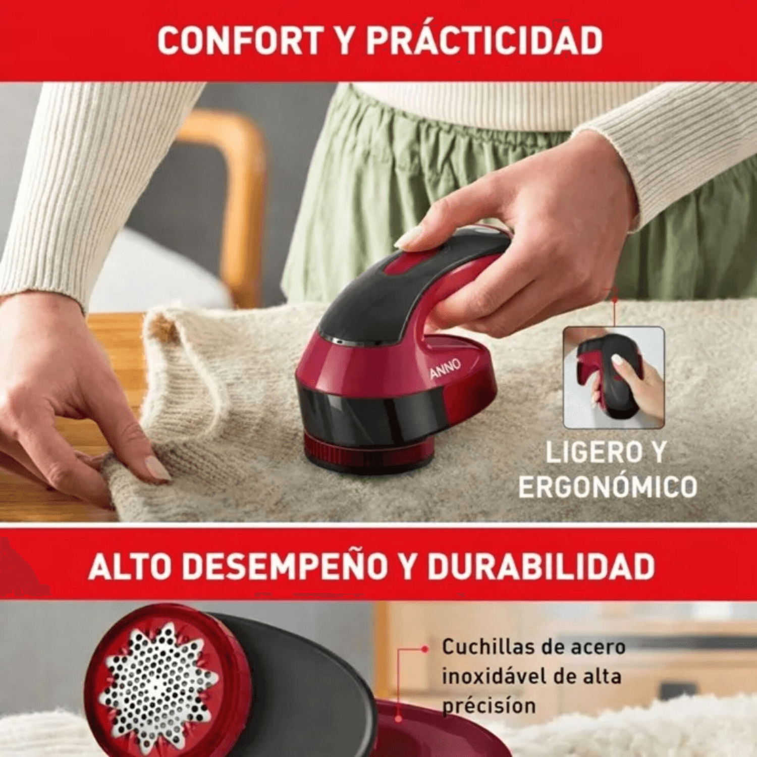 Uso del quitapelusas Arno JB1012B1 con una sola mano
