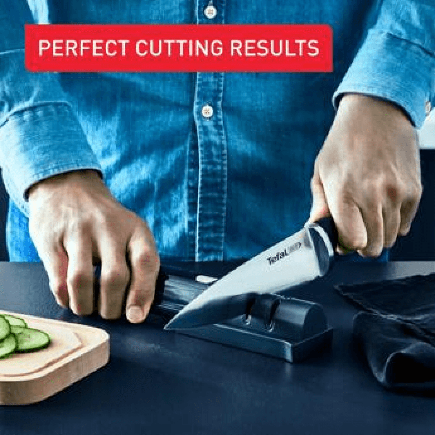 Afilando un cuchillo de cocina con el afilador Tefal Ice Force