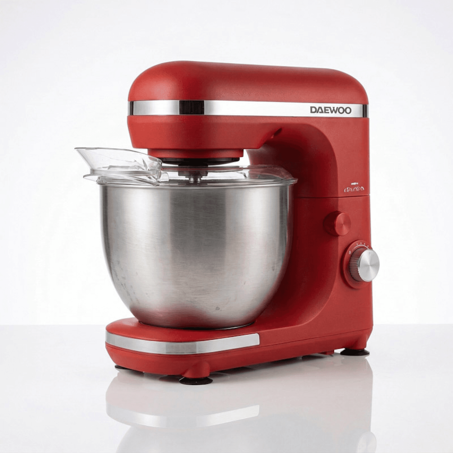 Batidora planetaria roja Daewoo KA2216G con bowl de acero inoxidable