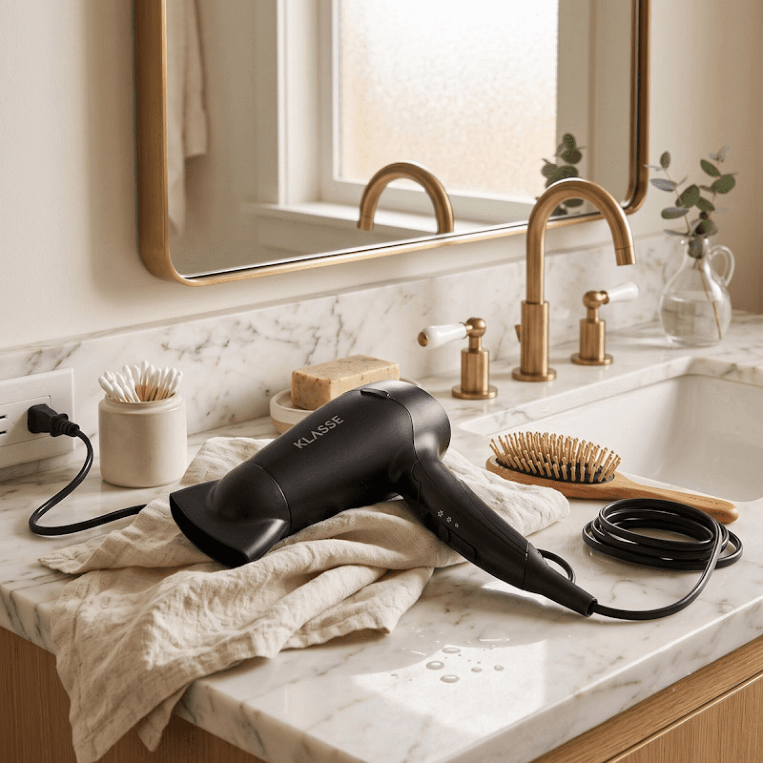 Secador Klasse KS3205 sobre una mesada de baño