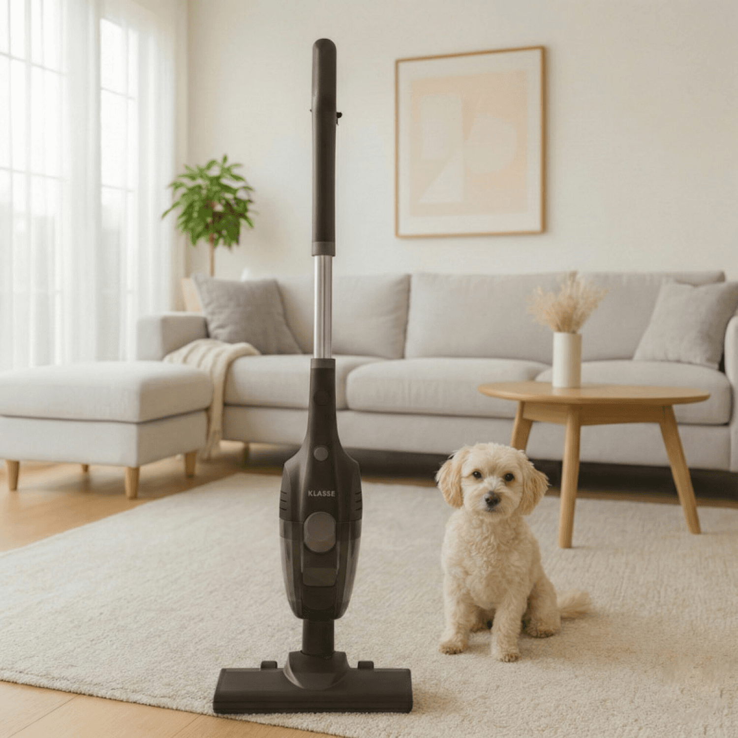 Aspiradora Klasse KS4001BK en una sala con una mascota