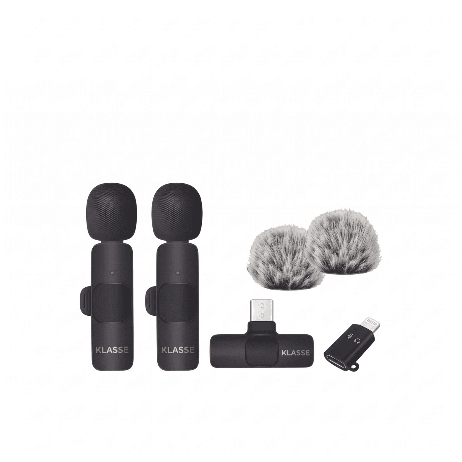 Set de 2 micrófonos corbateros inalámbricos Klasse KS5101 con filtros y receptor