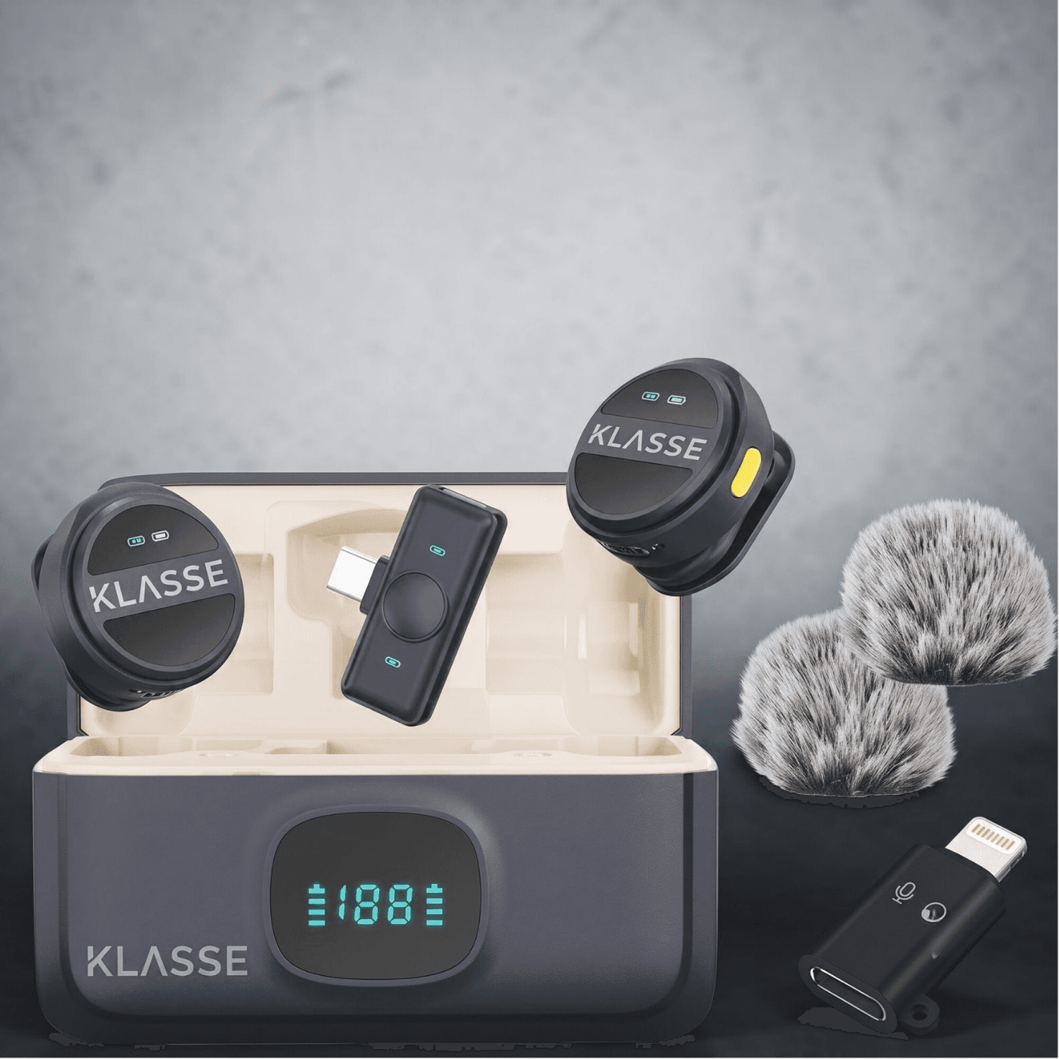 Estuche de carga Klasse KS5102 con los micrófonos