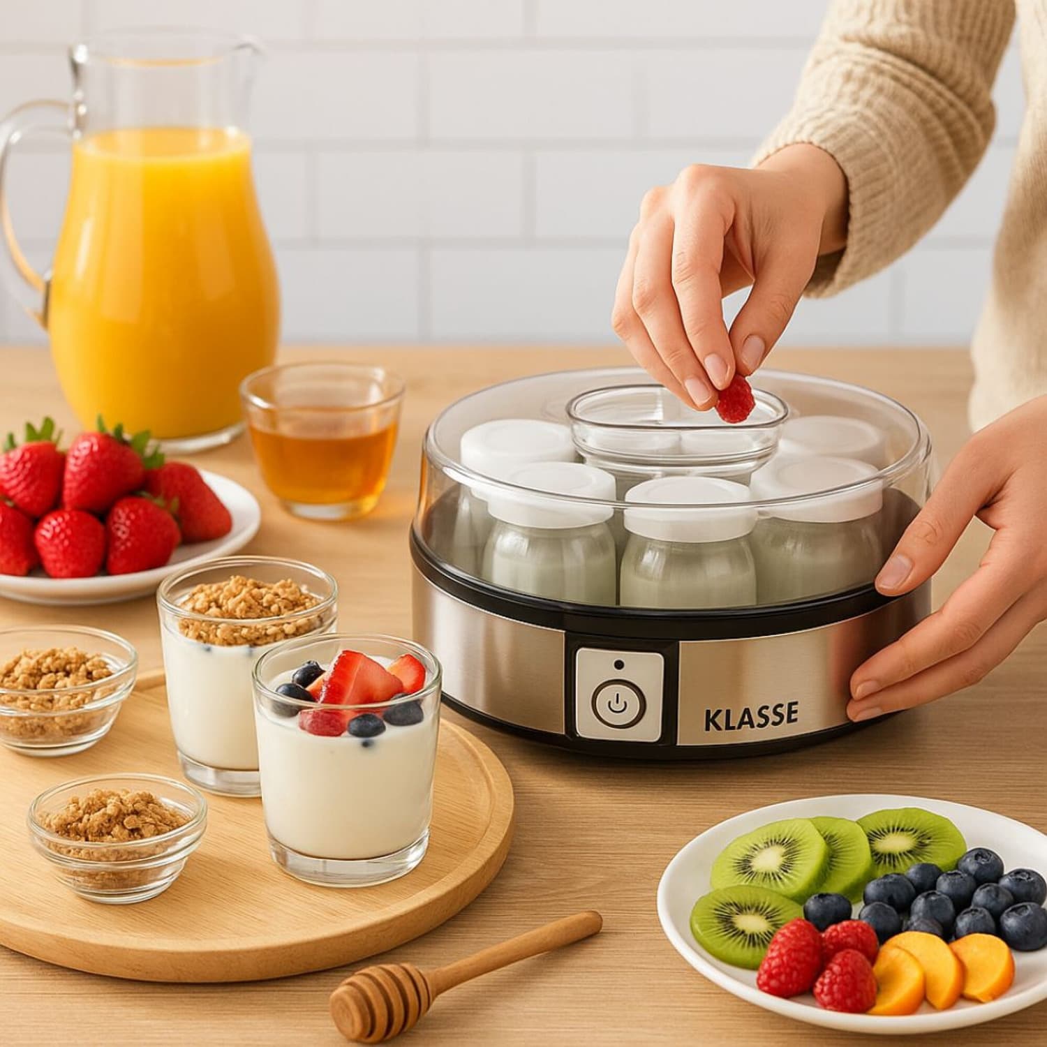 Yogurtera Klasse KS7001 con yogur, frutas y cereales