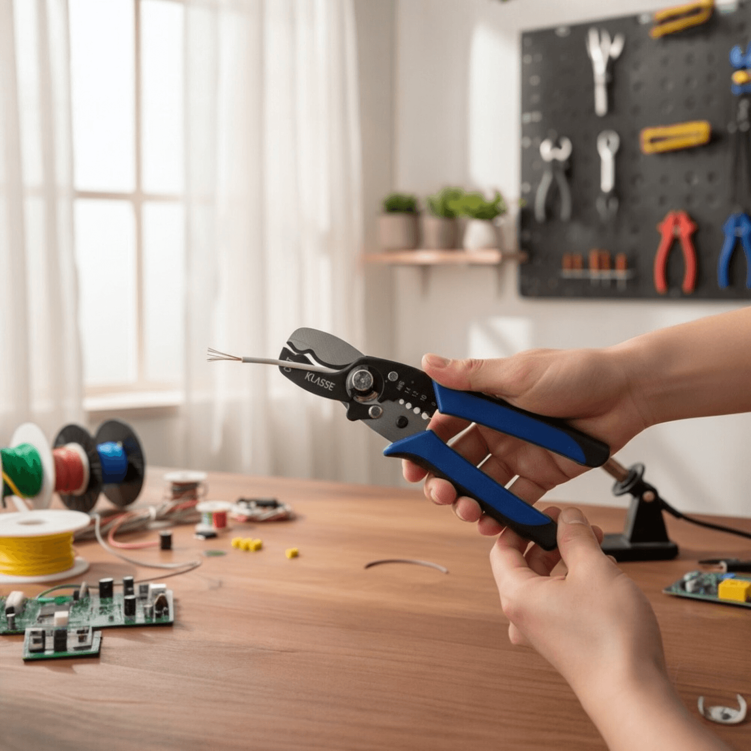 Pelando un cable con el pelacables Klasse KS7712