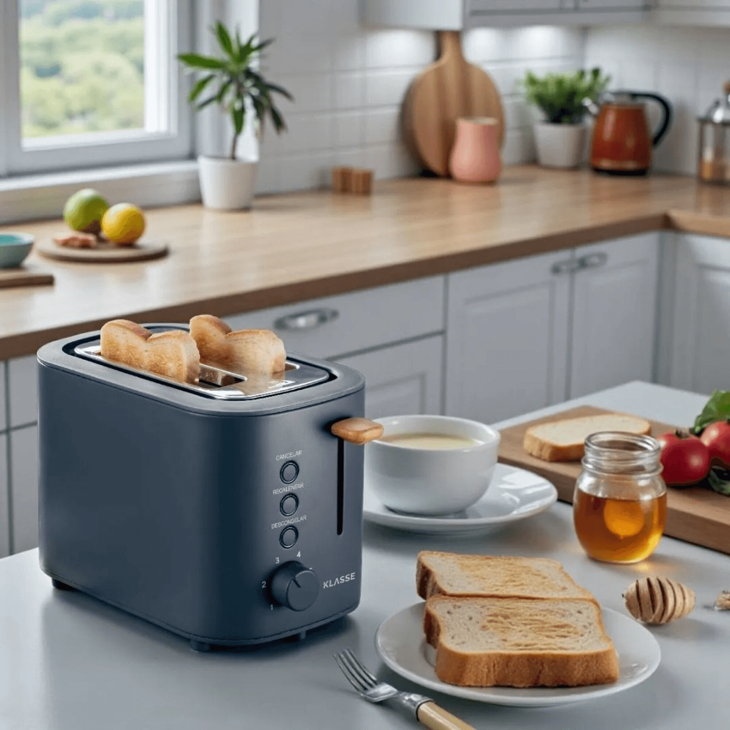 Tostadora Klasse KS8003 con tostadas y miel