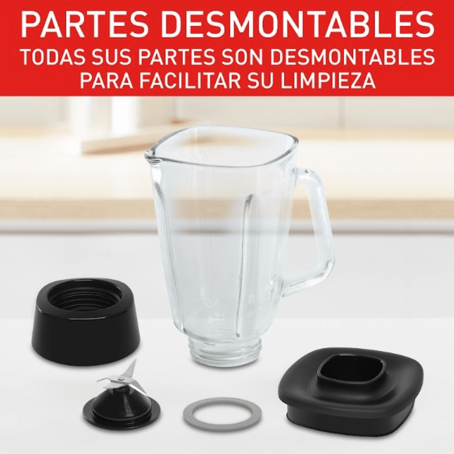 Partes desmontables de la licuadora Moulinex LM2788VO