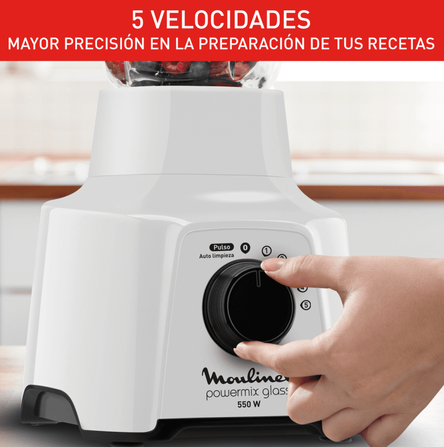 Perilla de 5 velocidades de la licuadora Moulinex Powermix LM2891VO