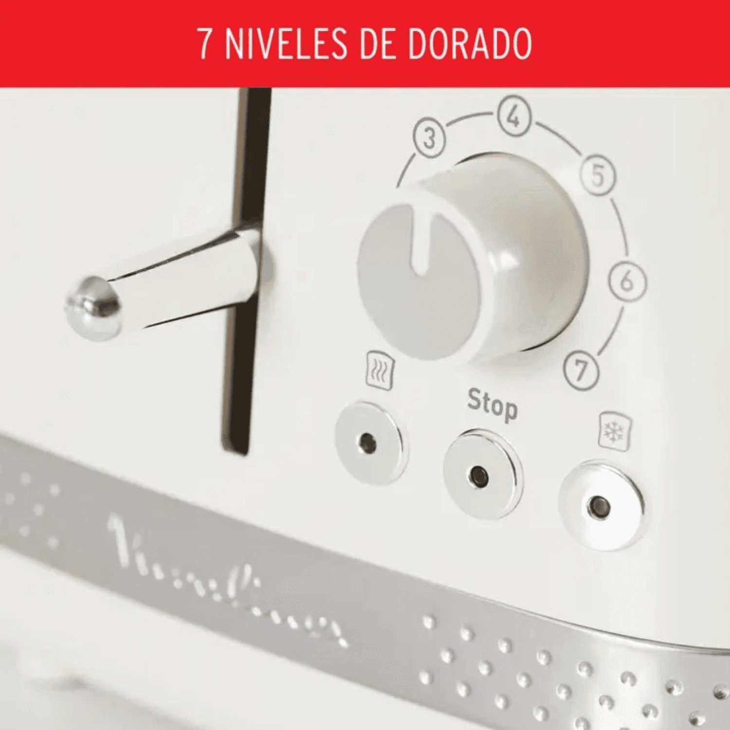 Perilla y controles de la tostadora Moulinex Soleil LT300A10