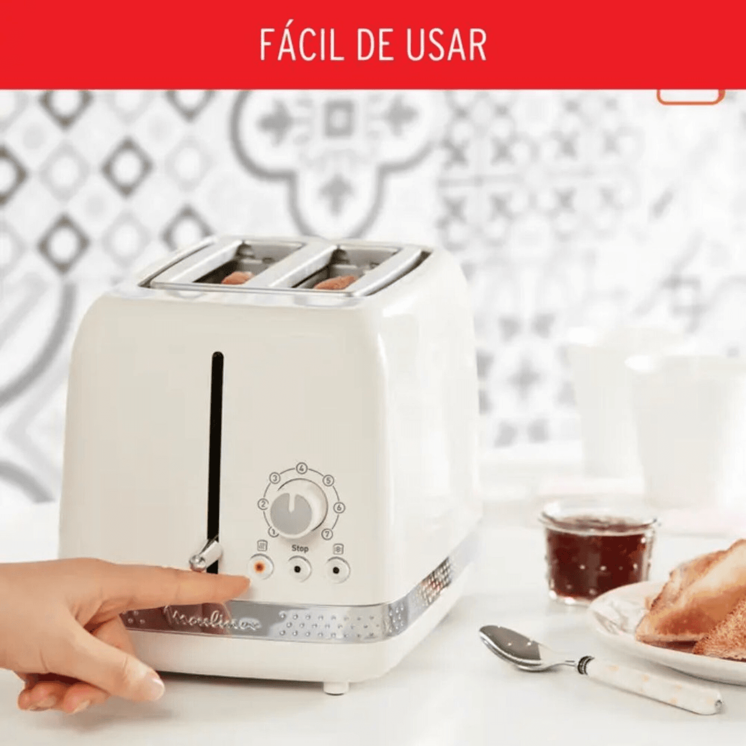 Uso de la palanca de la tostadora Moulinex Soleil LT300A10